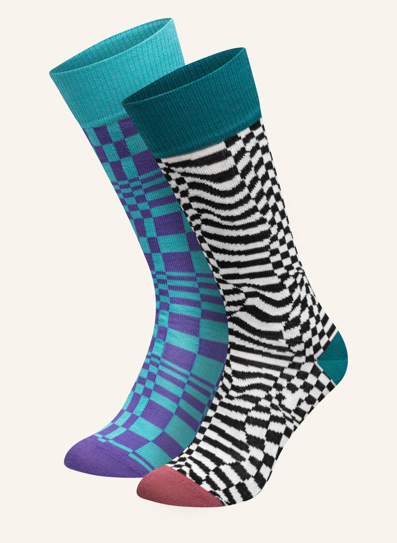 DillySocks 2er-Pack Socken DELUSIONS, Farbe: SCHWARZ/ WEISS/ ROT (Bild 1)