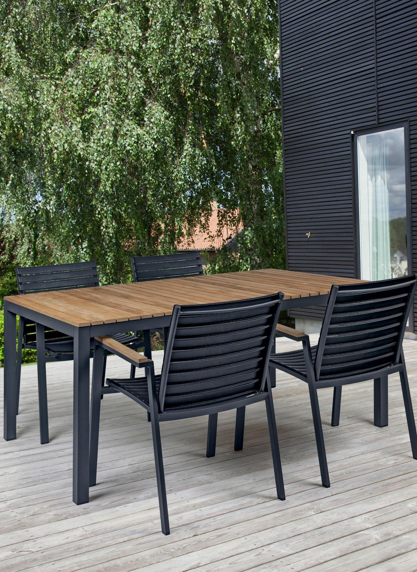 cinas Gartenmöbel Set mit 1 Tisch & 4 Stühlen MOOD EXTREME: GRAU