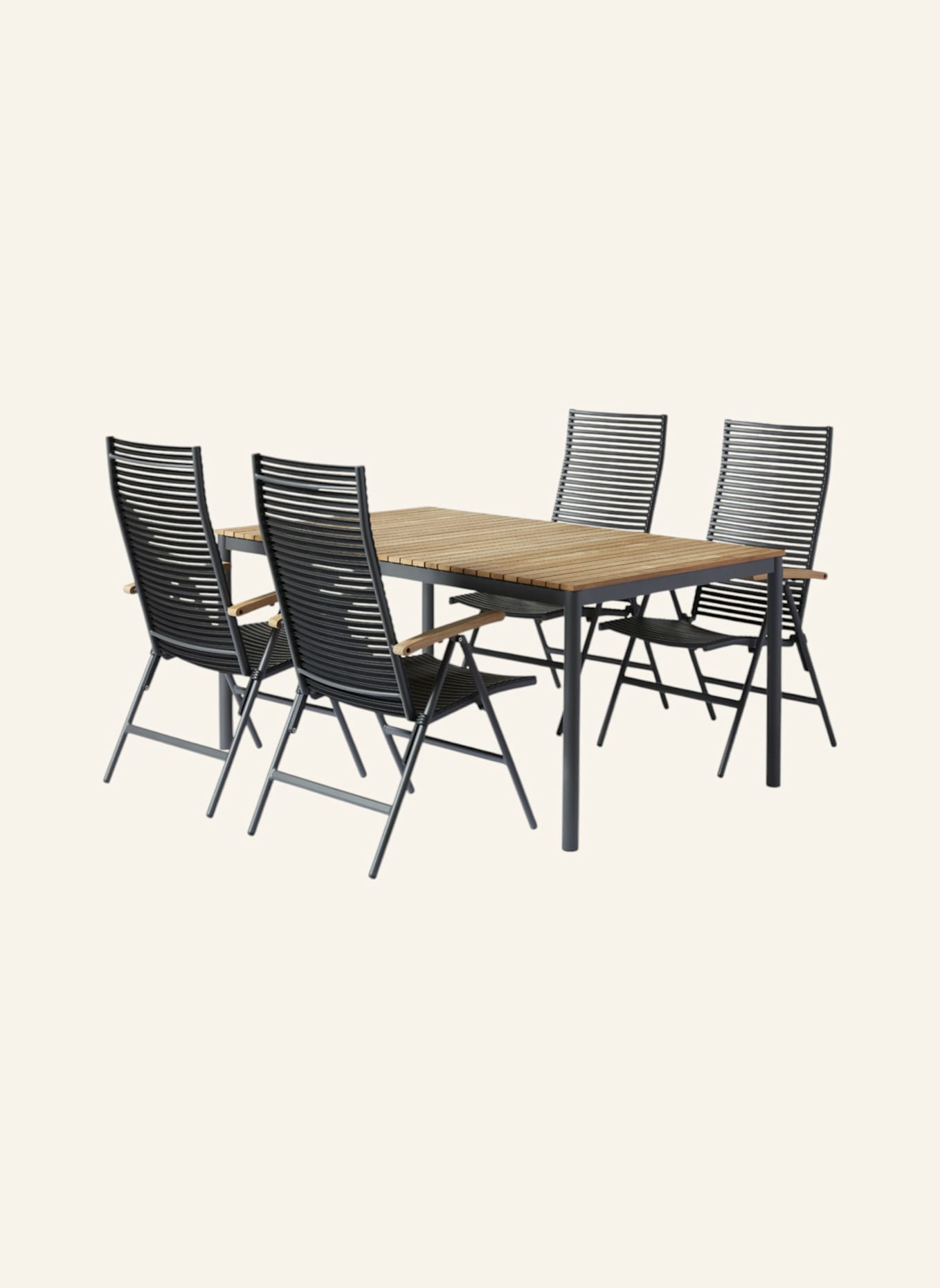 cinas 5tlg.- Gartenmöbelset MOOD/MOOD POSITION: GRAU