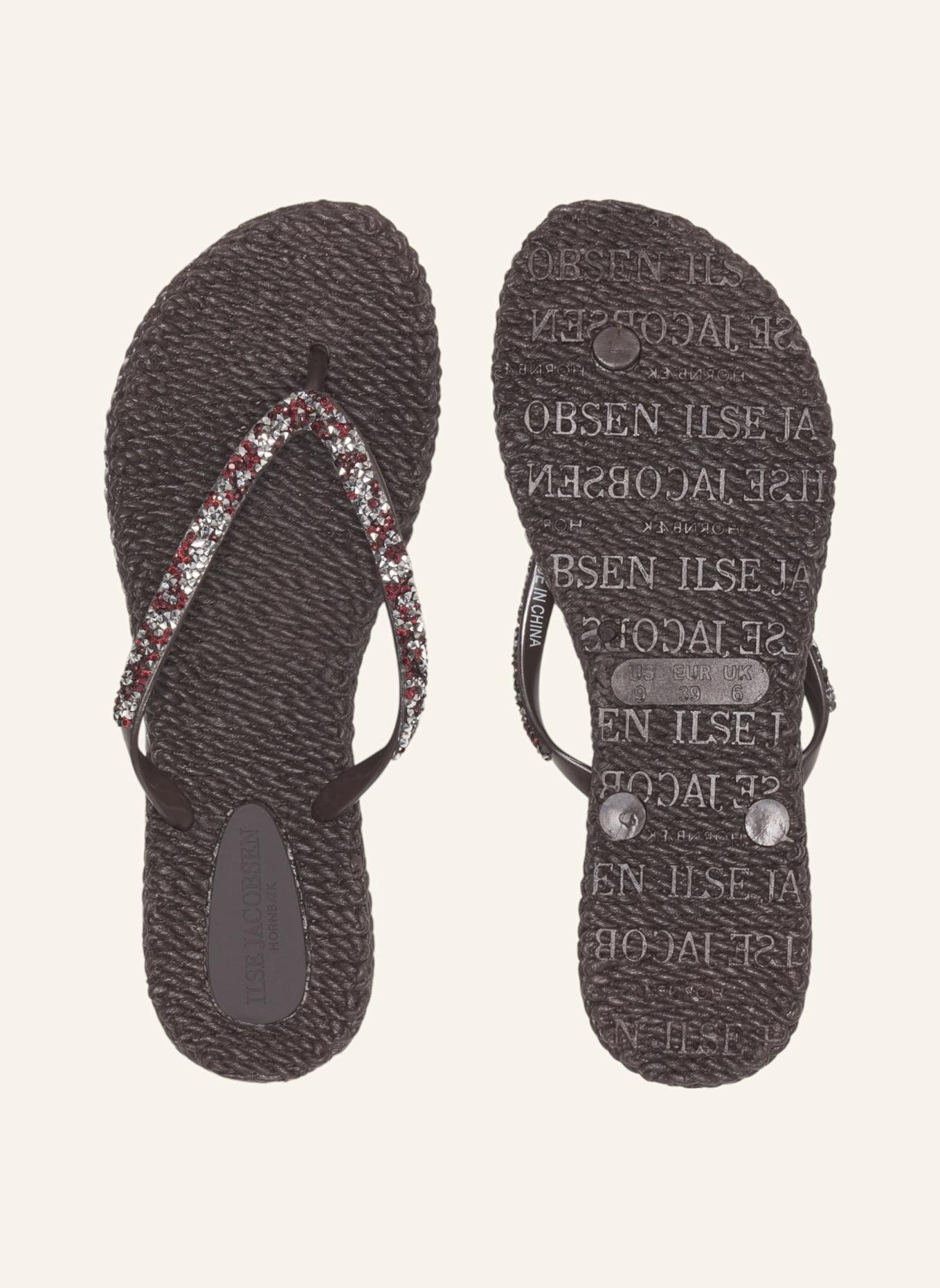 ILSE JACOBSEN Zehentrenner CHEERFUL03G mit Schmucksteinen: BRAUN