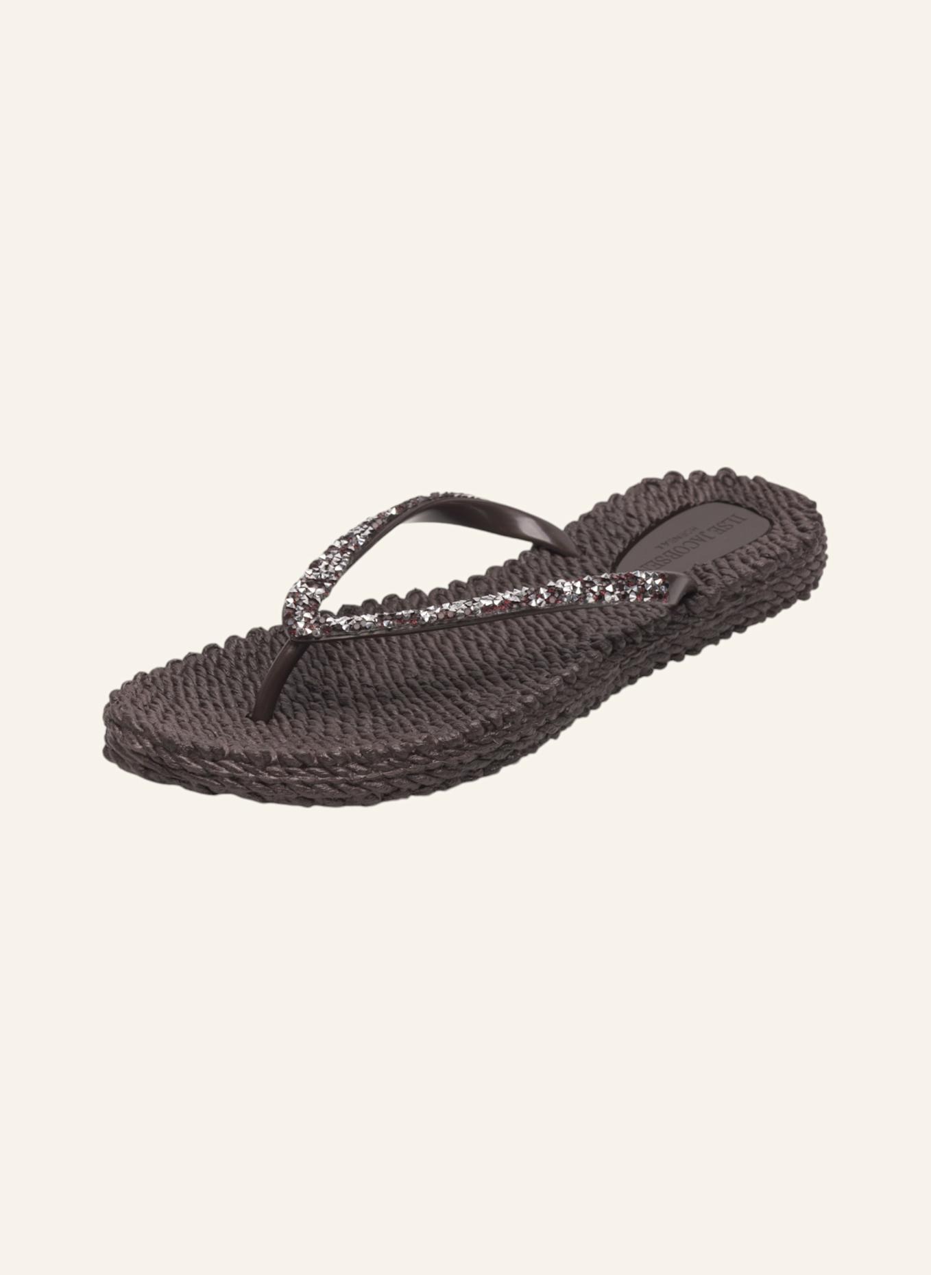 ILSE JACOBSEN Zehentrenner CHEERFUL03G mit Schmucksteinen: BRAUN