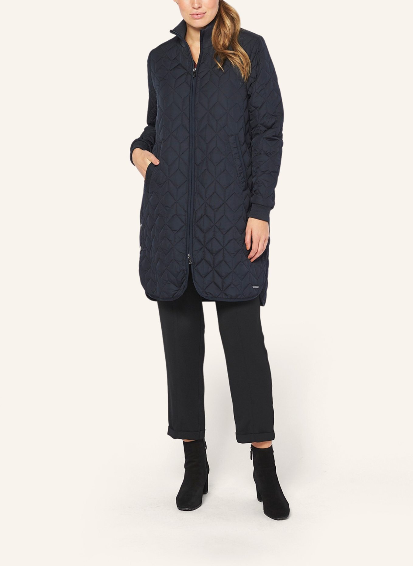 ILSE JACOBSEN Steppmantel: DUNKELBLAU