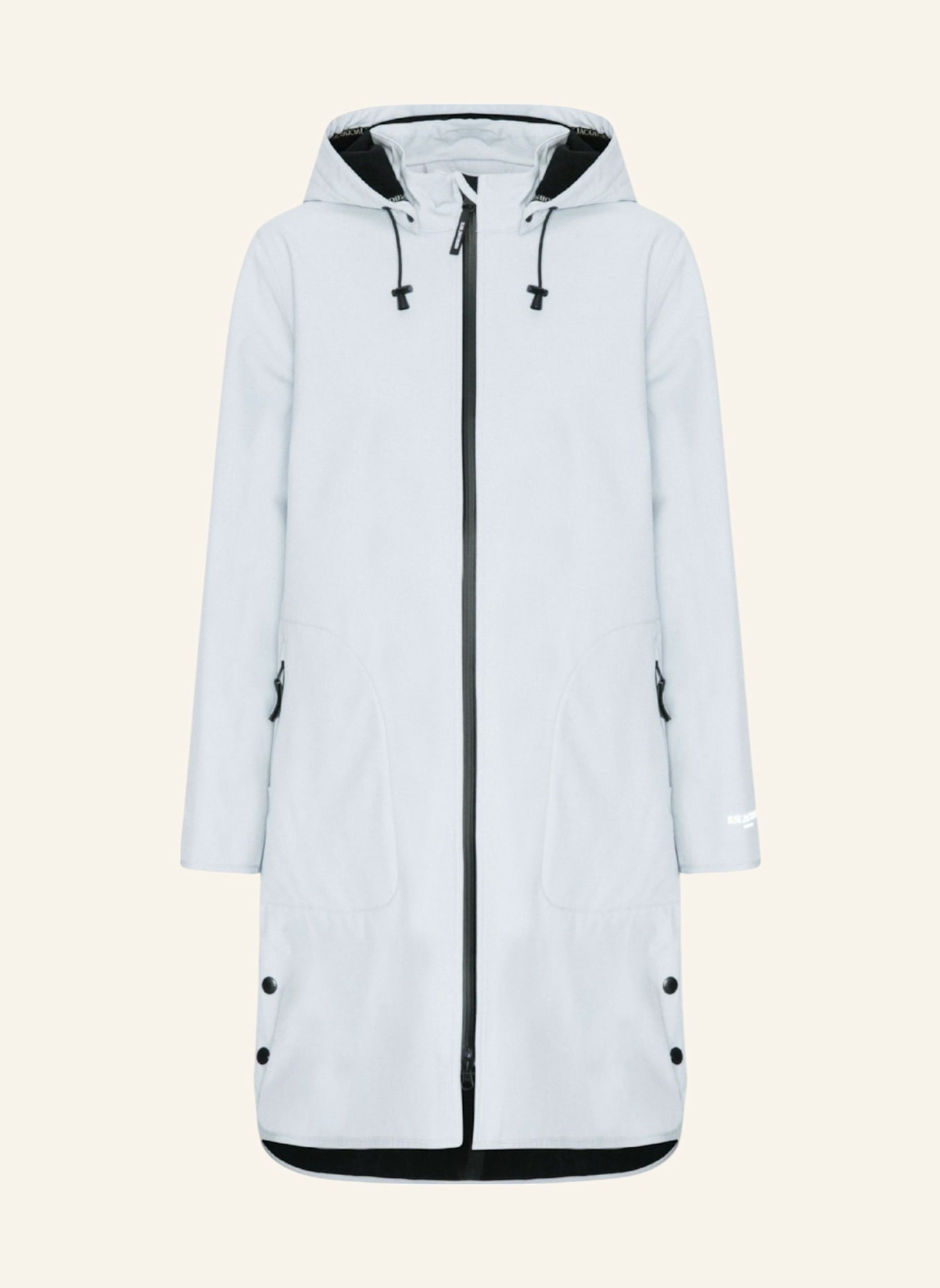 ILSE JACOBSEN Regenmantel mit abnehmbarer Kapuze: HELLBLAU