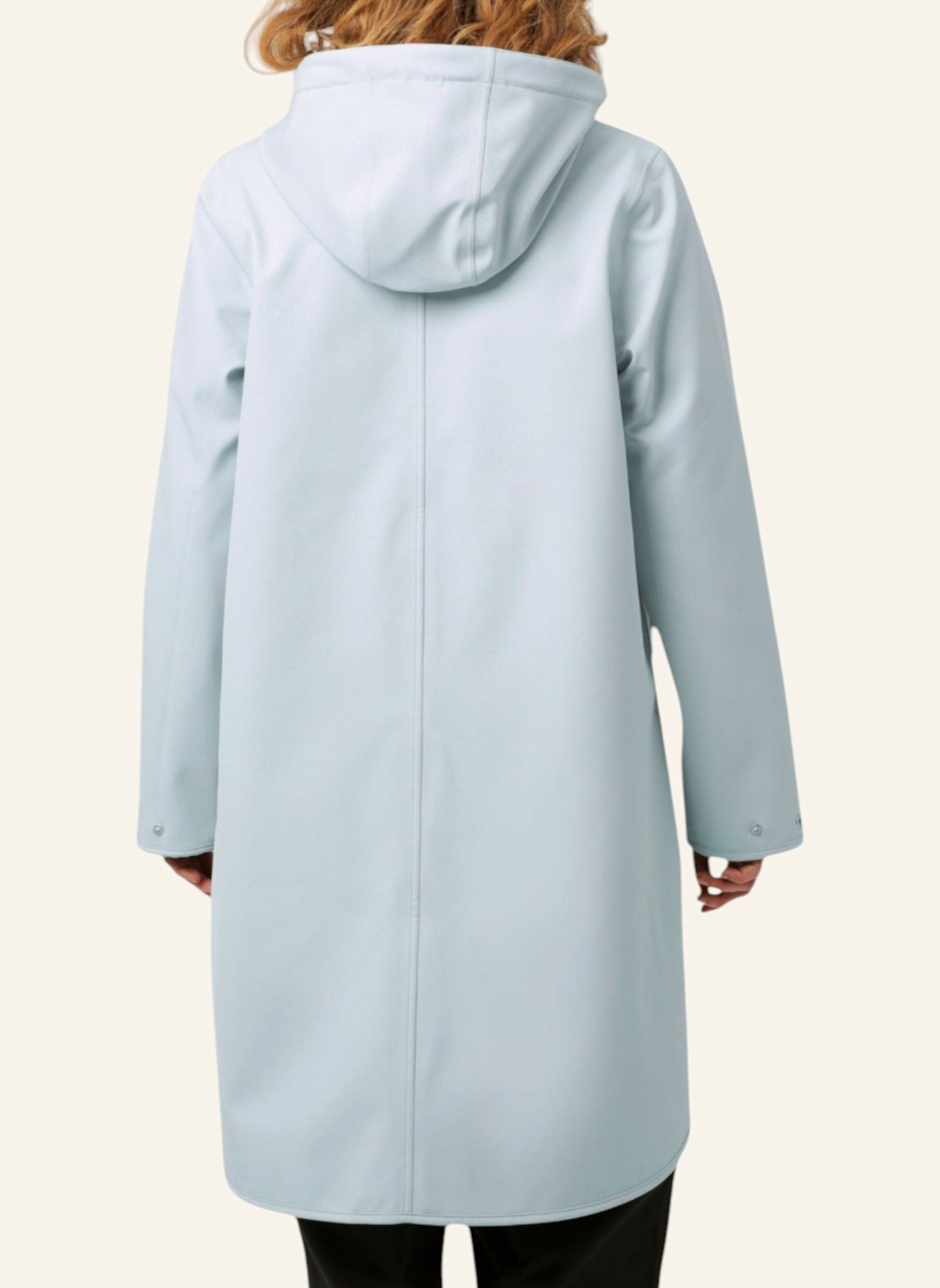 ILSE JACOBSEN Regenmantel mit abnehmbarer Kapuze: HELLBLAU