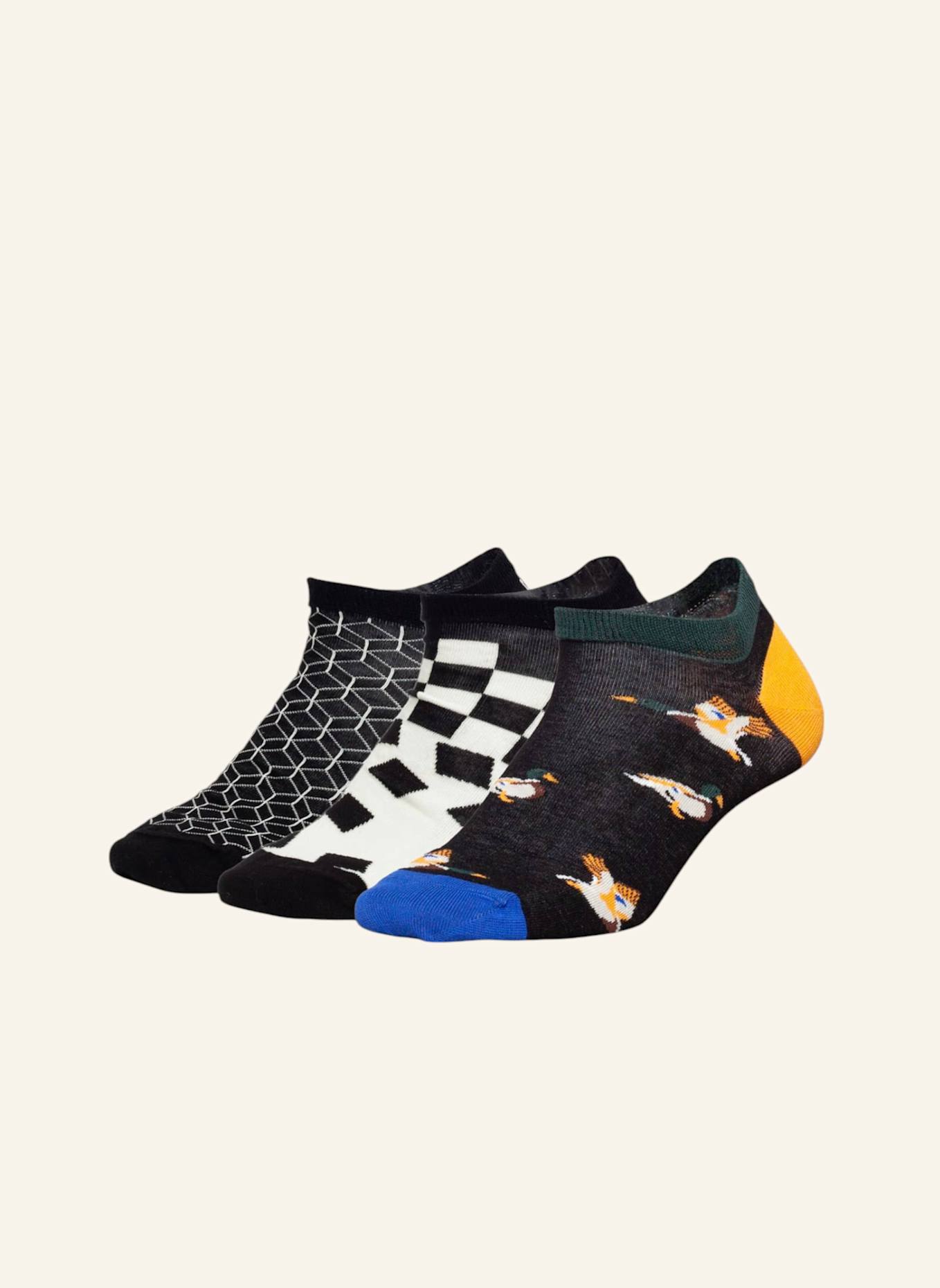 DillySocks Sneakersocken SHORT DUCK GEOMETRICS: SCHWARZ/ WEISS/ ROT