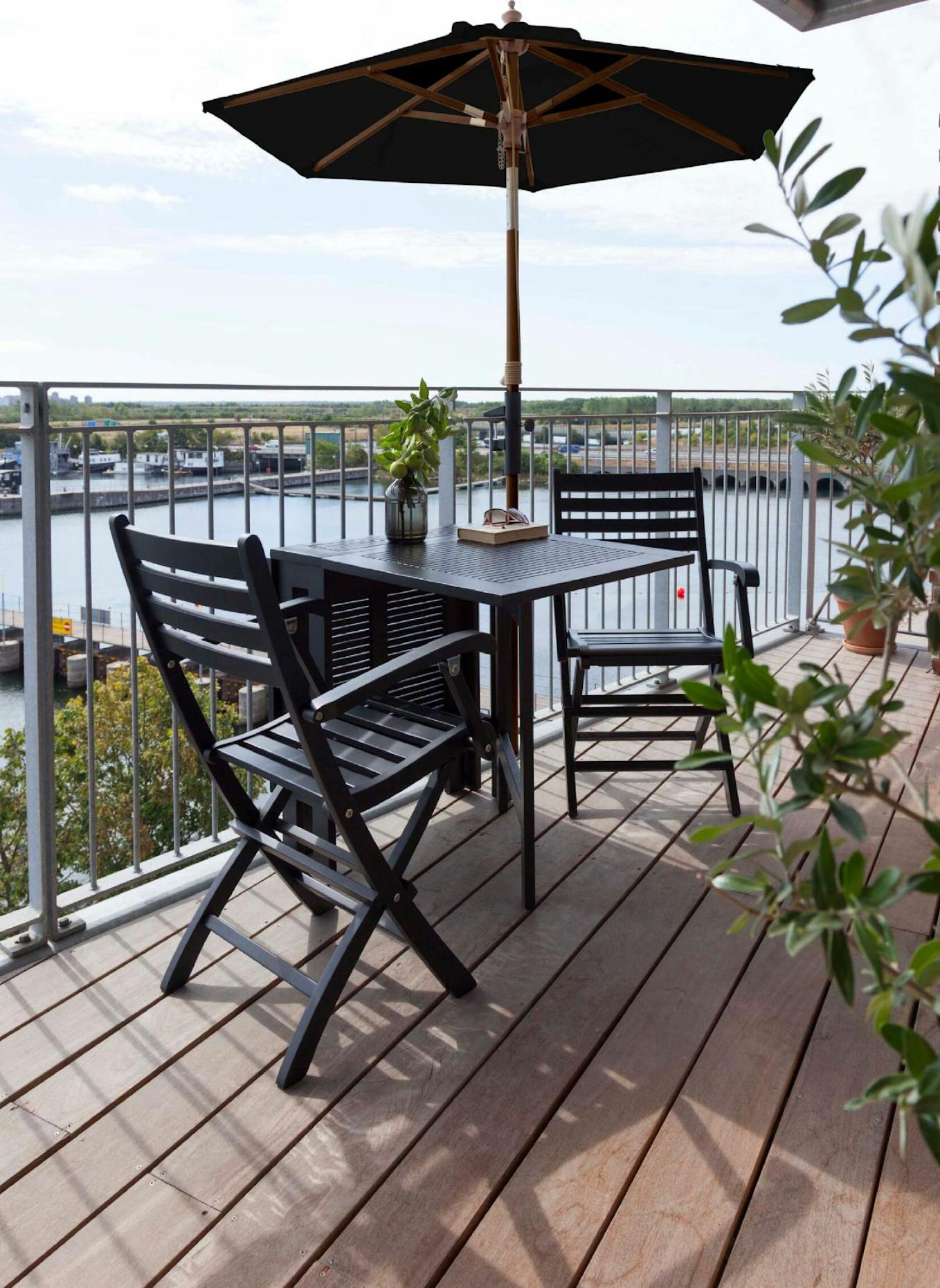 cinas Balkon-Sonnenschirm MOOD/ELLEN: SCHWARZ