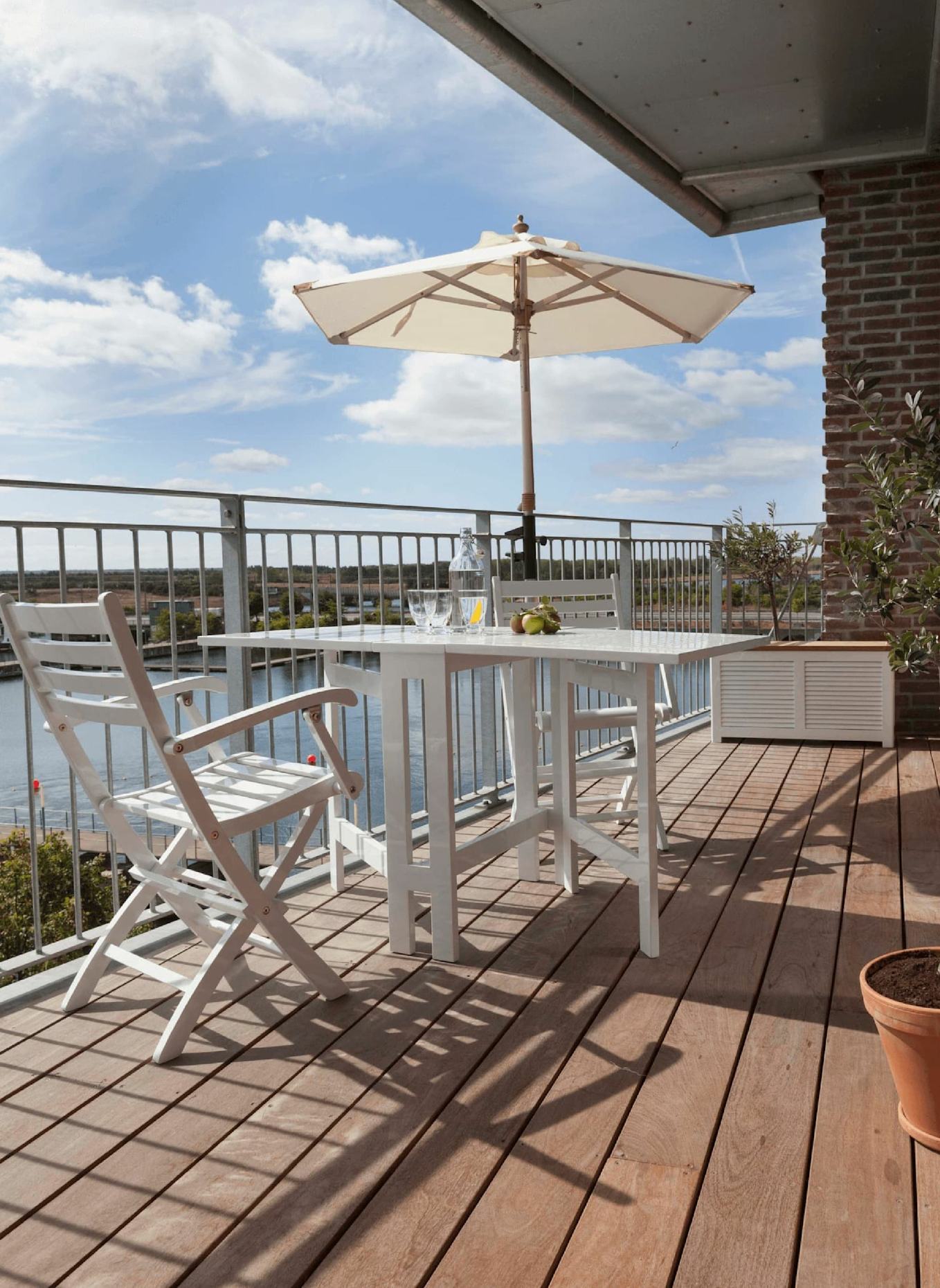 cinas Balkon-Sonnenschirm MOOD/ELLEN: WEISS