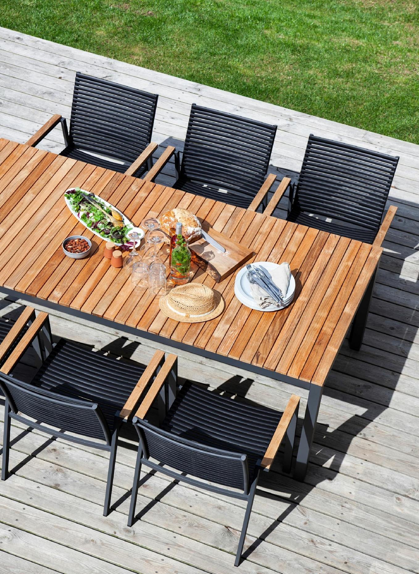 cinas Gartenmöbel-Set mit 1 Tisch, 6 Stühlen MOOD: GRAU