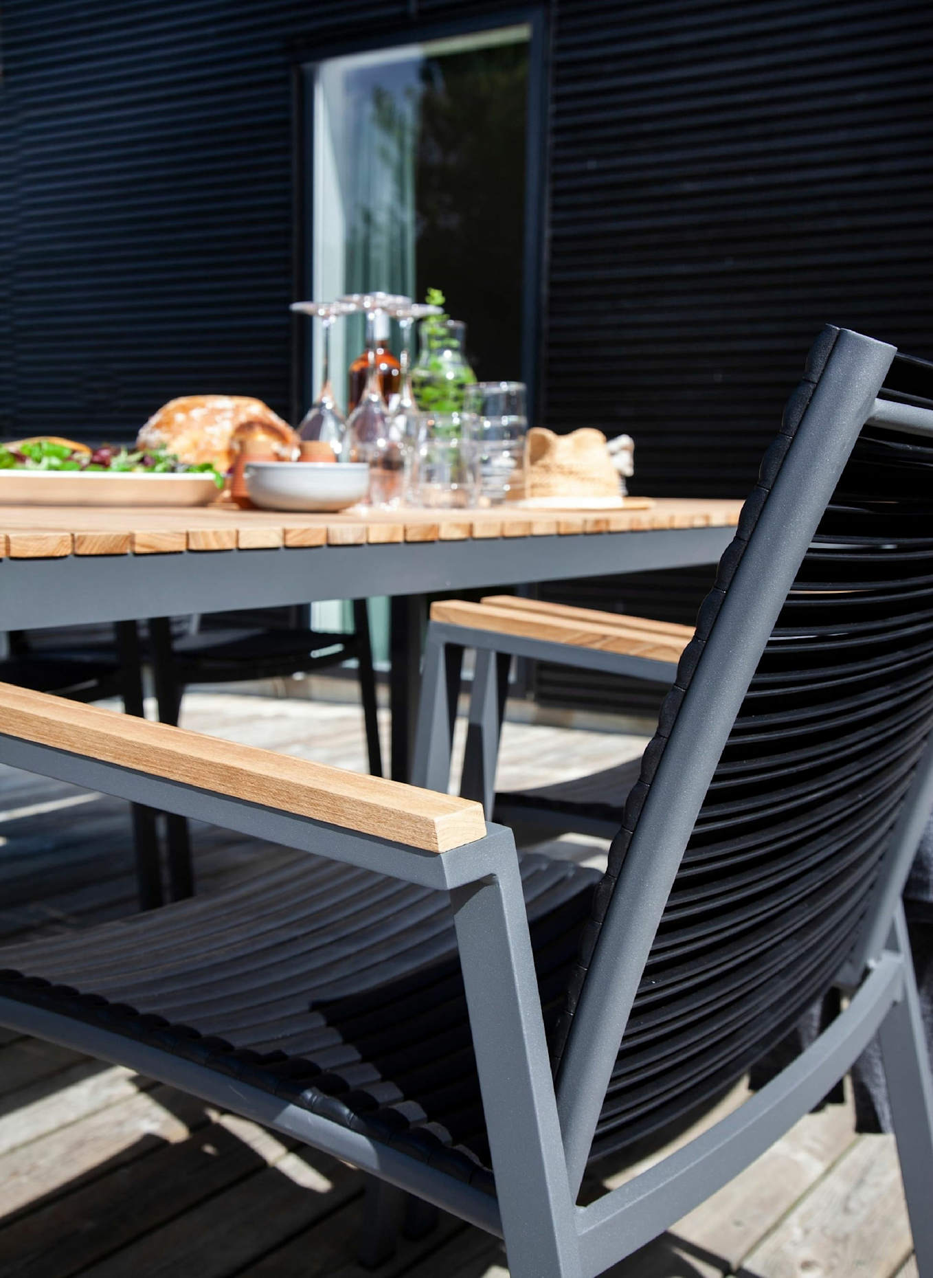 cinas Gartenmöbel-Set mit 1 Tisch, 6 Stühlen MOOD: GRAU