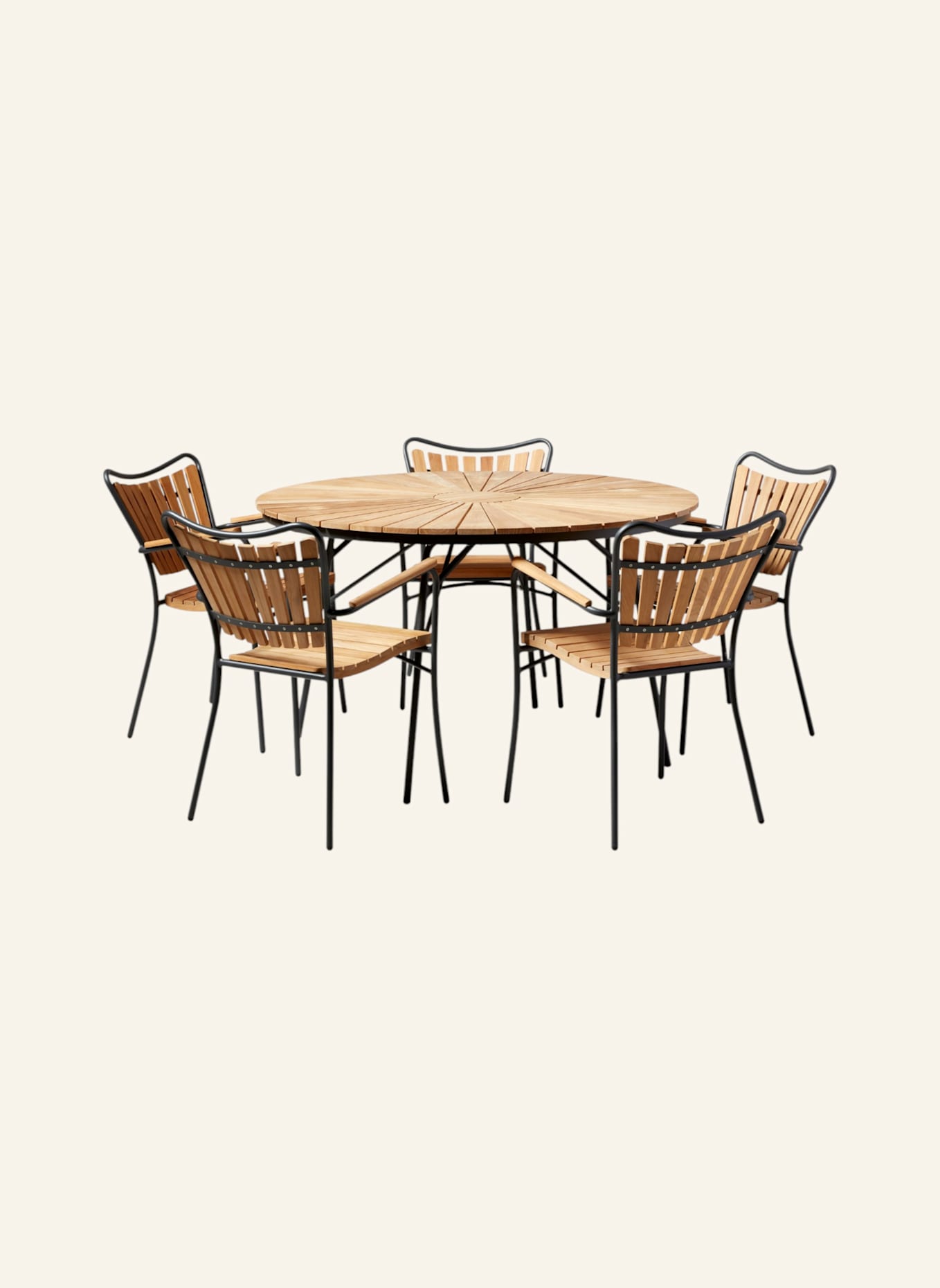 cinas Gartenmöbel-Set mit 1 Tisch, 5 Stühlen ELLEN: GRAU