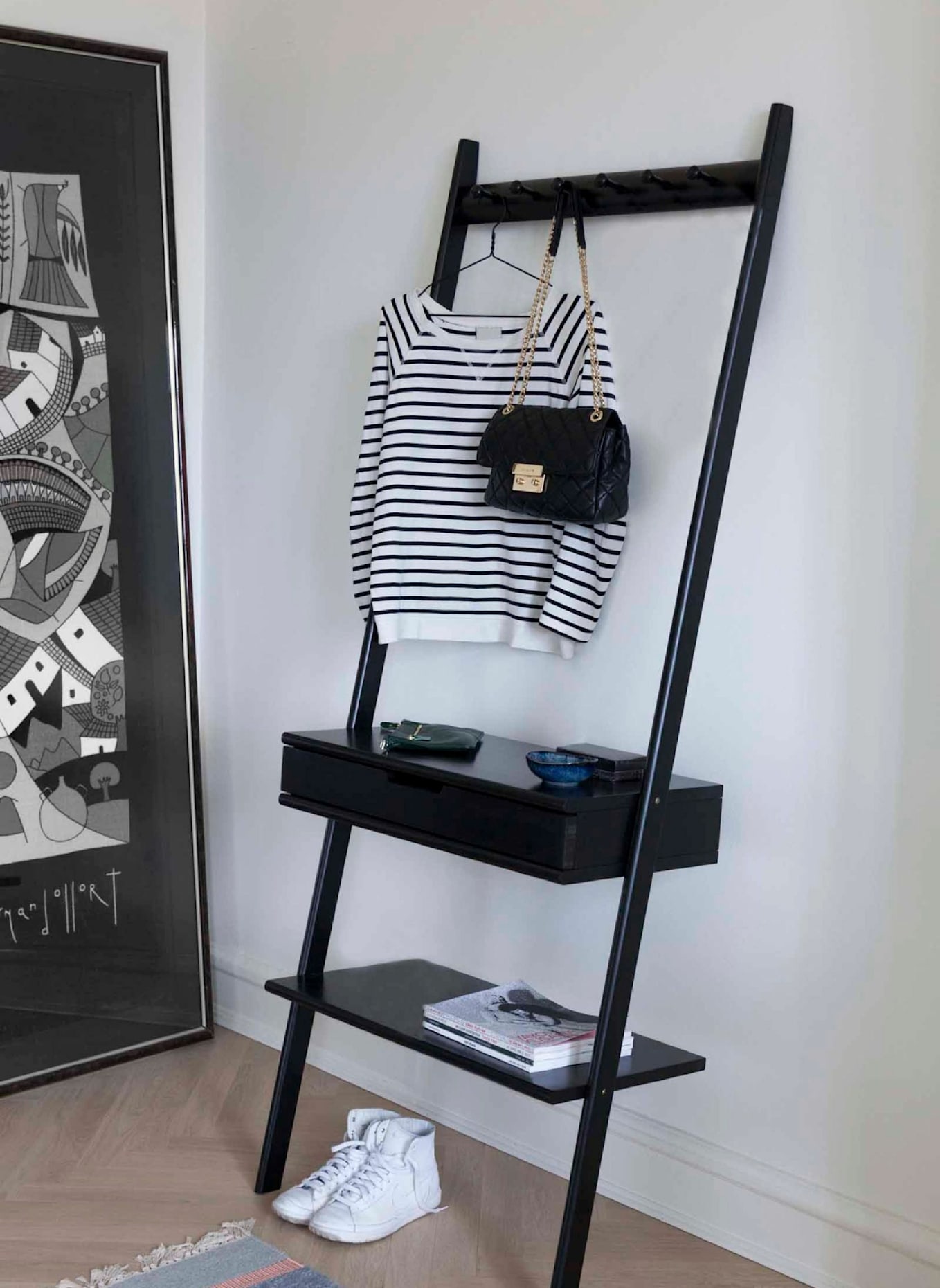 cinas Garderobe mit Schublade NOBLE: SCHWARZ