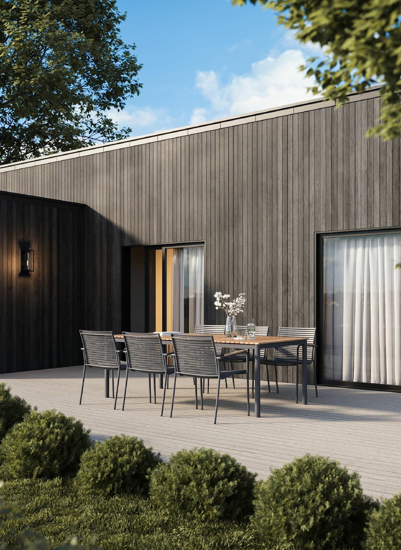 cinas Gartenmöbel-Set mit 1 Tisch, 6 Stühlen MOOD: GRAU