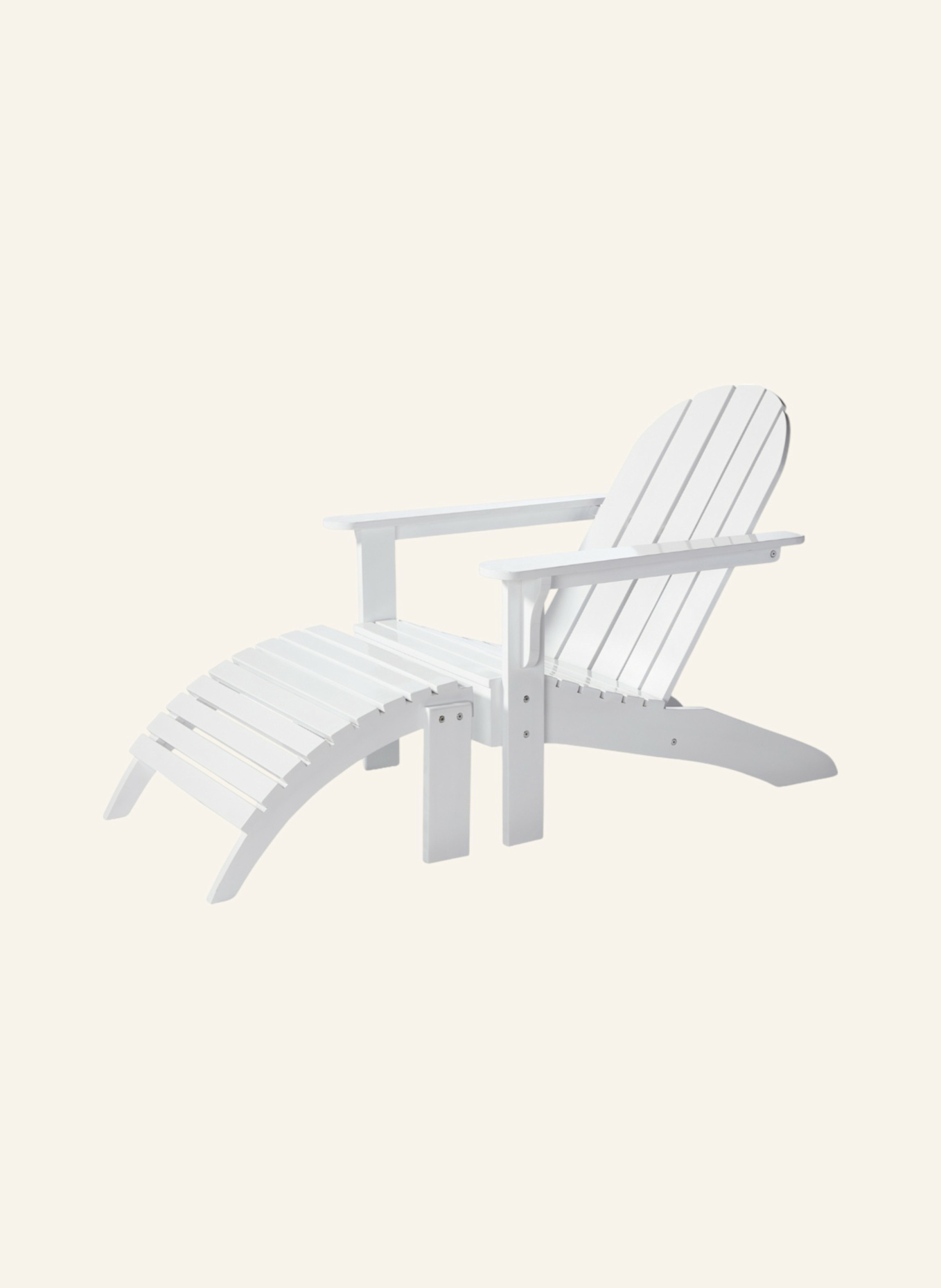 cinas Gartenmöbel-Set mit 1 Sessel, 1 Hocker ADIRONDACK: WEISS