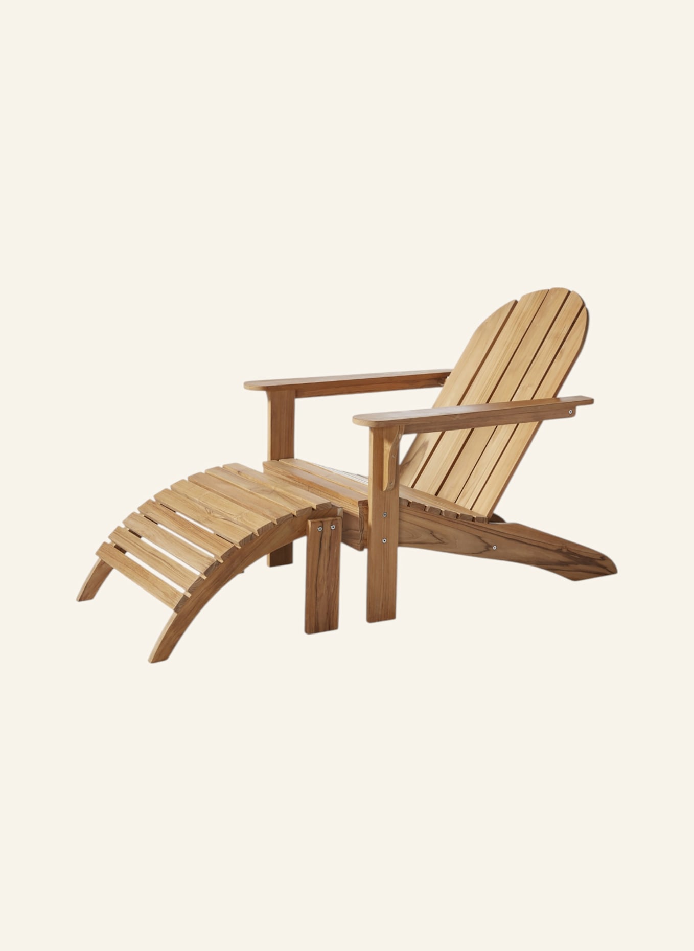 cinas Gartenmöbel-Set mit 1 Sessel, 1 Hocker ADIRONDACK: BRAUN