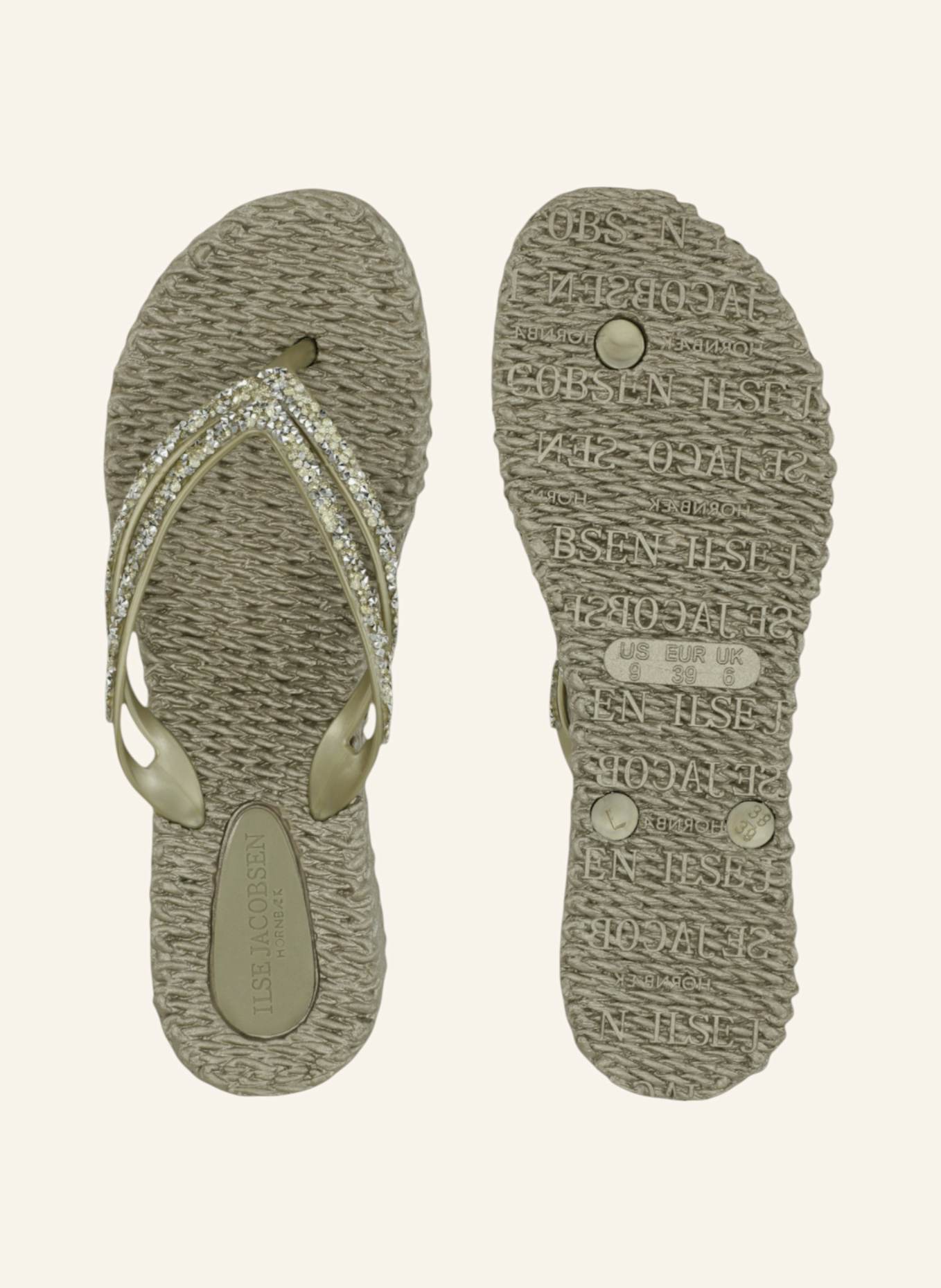 ILSE JACOBSEN Zehentrenner mit Schmucksteinen: GOLD