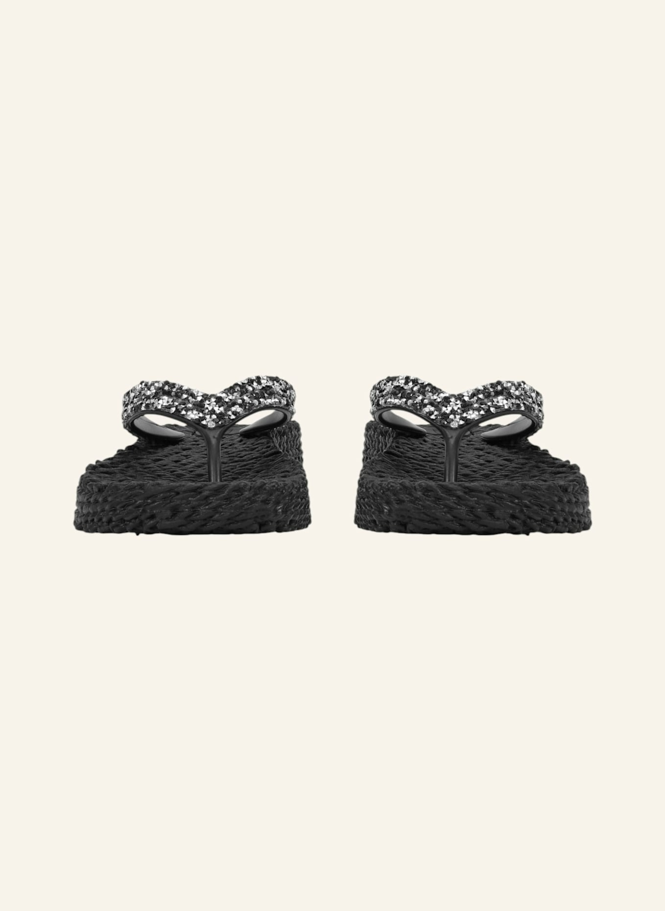 ILSE JACOBSEN Zehentrenner mit Schmucksteinen: KHAKI