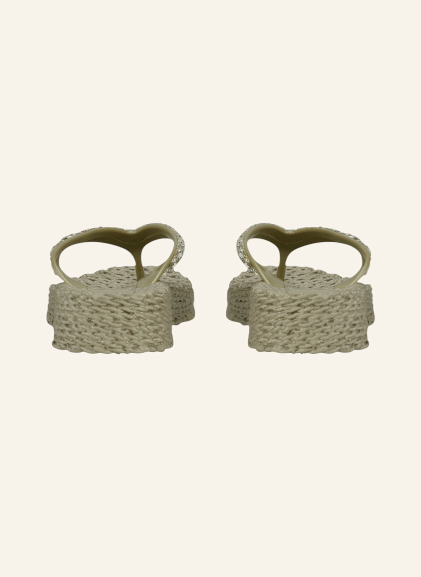 ILSE JACOBSEN Zehentrenner mit Schmucksteinen: GOLD