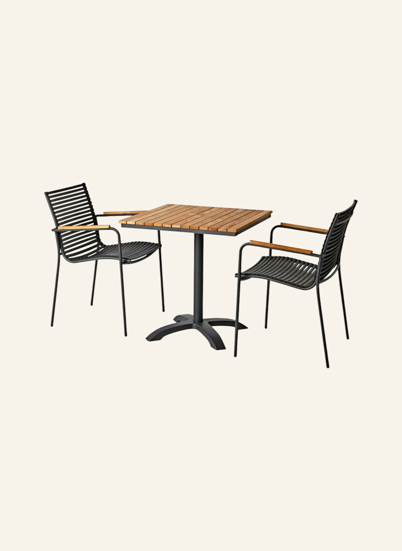 cinas Gartenmöbel-Set mit 1 Tisch, 2 Stühlen MOOD: BRAUN/ GRAU