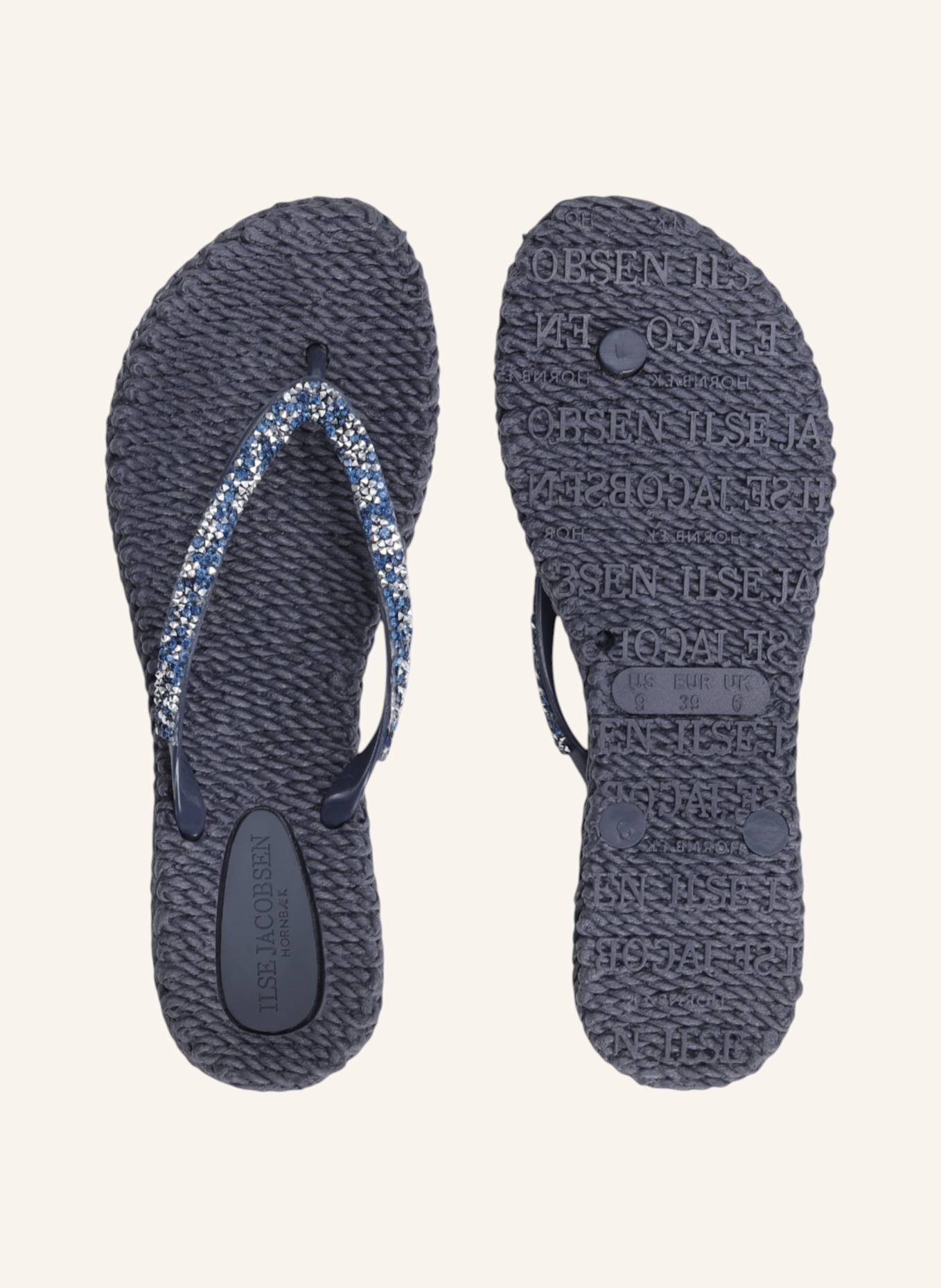 ILSE JACOBSEN Zehentrenner CHEERFUL03G mit Schmucksteinen: BLAUGRAU