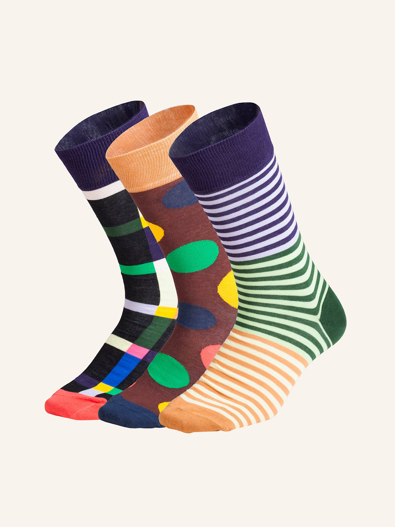 DillySocks Socken GEO TRIO (3ER BOX): SCHWARZ/ WEISS/ ROT