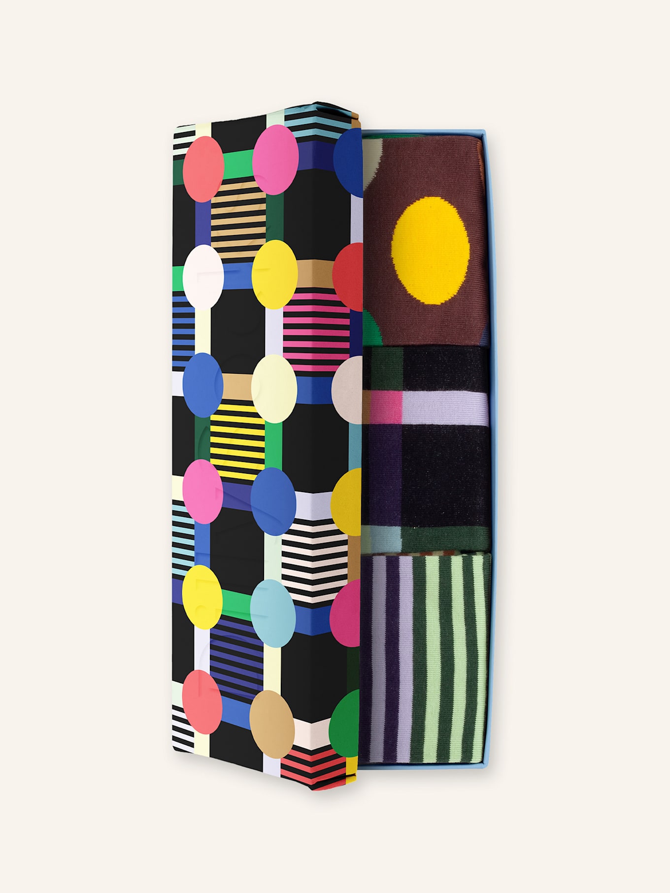 DillySocks Socken GEO TRIO (3ER BOX): SCHWARZ/ WEISS/ ROT