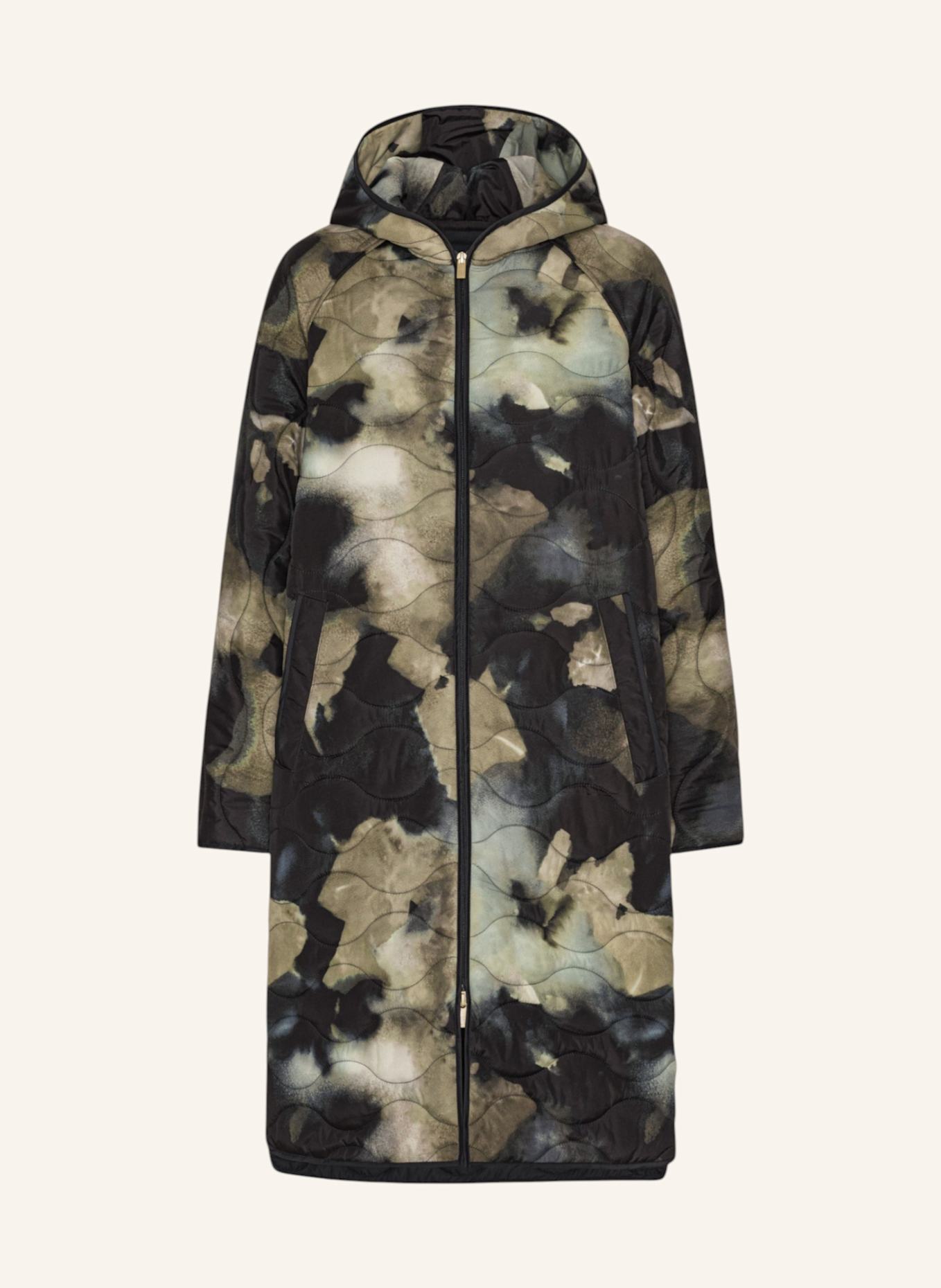 ILSE JACOBSEN Steppmantel QUILTED08P: SCHWARZ/ WEISS/ ROT