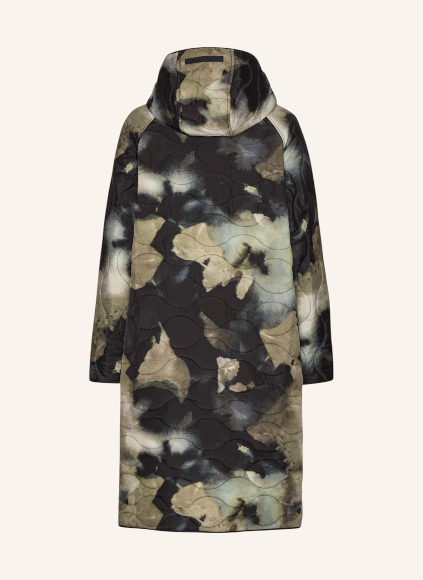 ILSE JACOBSEN Steppmantel QUILTED08P: SCHWARZ/ WEISS/ ROT