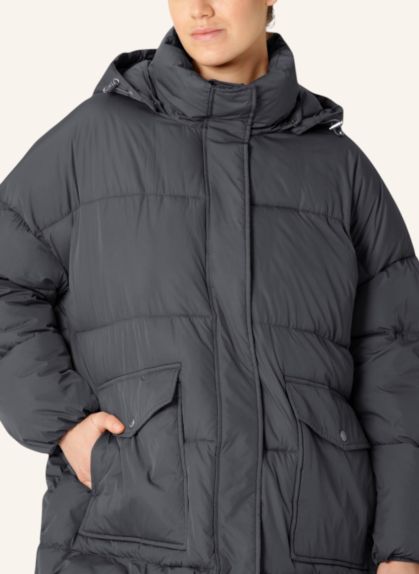 ILSE JACOBSEN Wintersteppmantel PEPPY06: BLAUGRAU