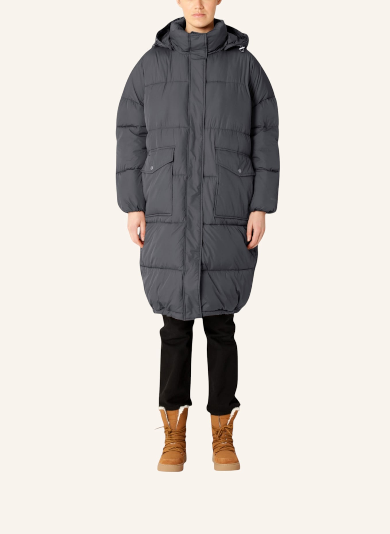 ILSE JACOBSEN Wintersteppmantel PEPPY06: BLAUGRAU