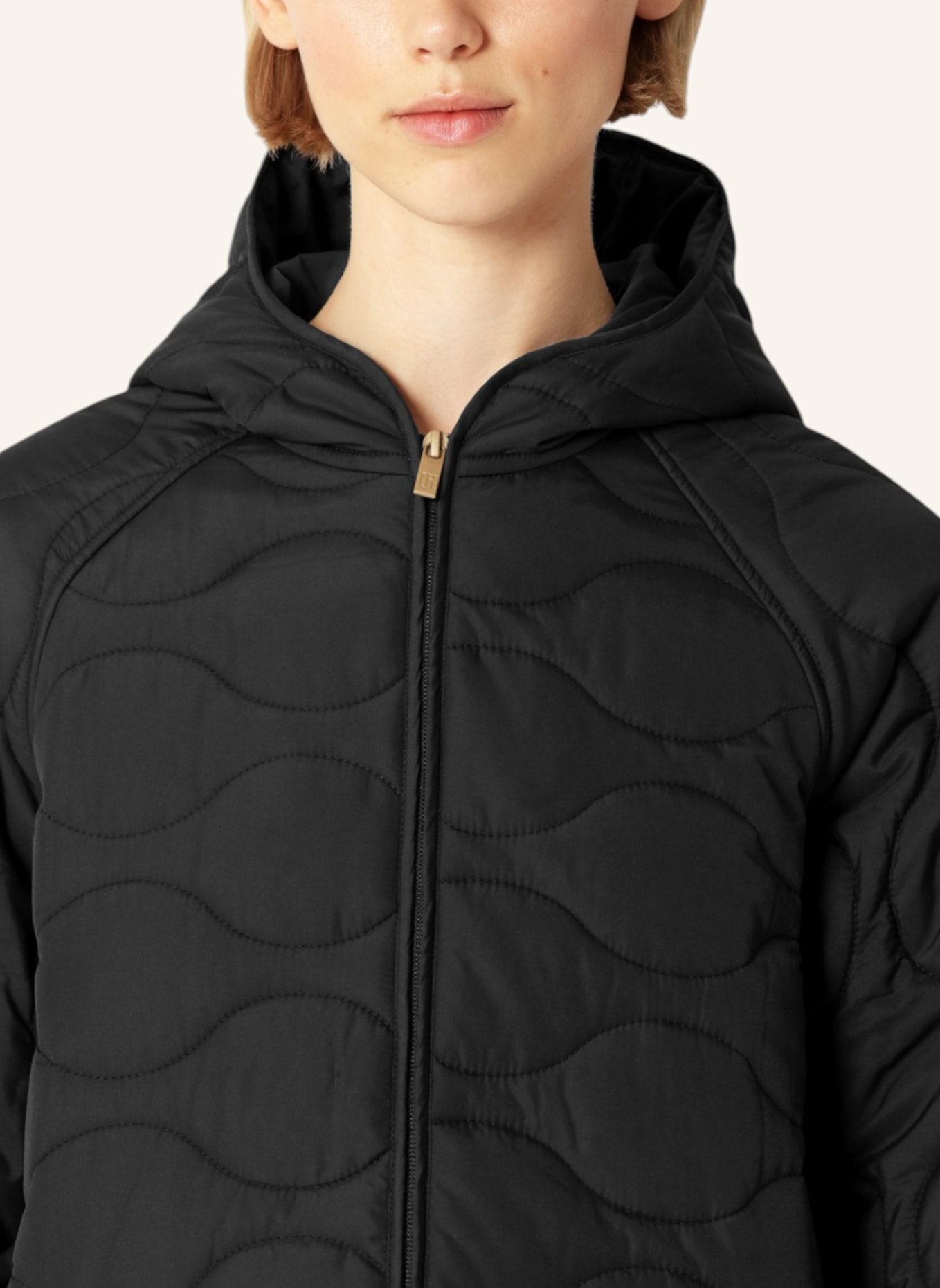 ILSE JACOBSEN Steppmantel QUILTED08: SCHWARZ