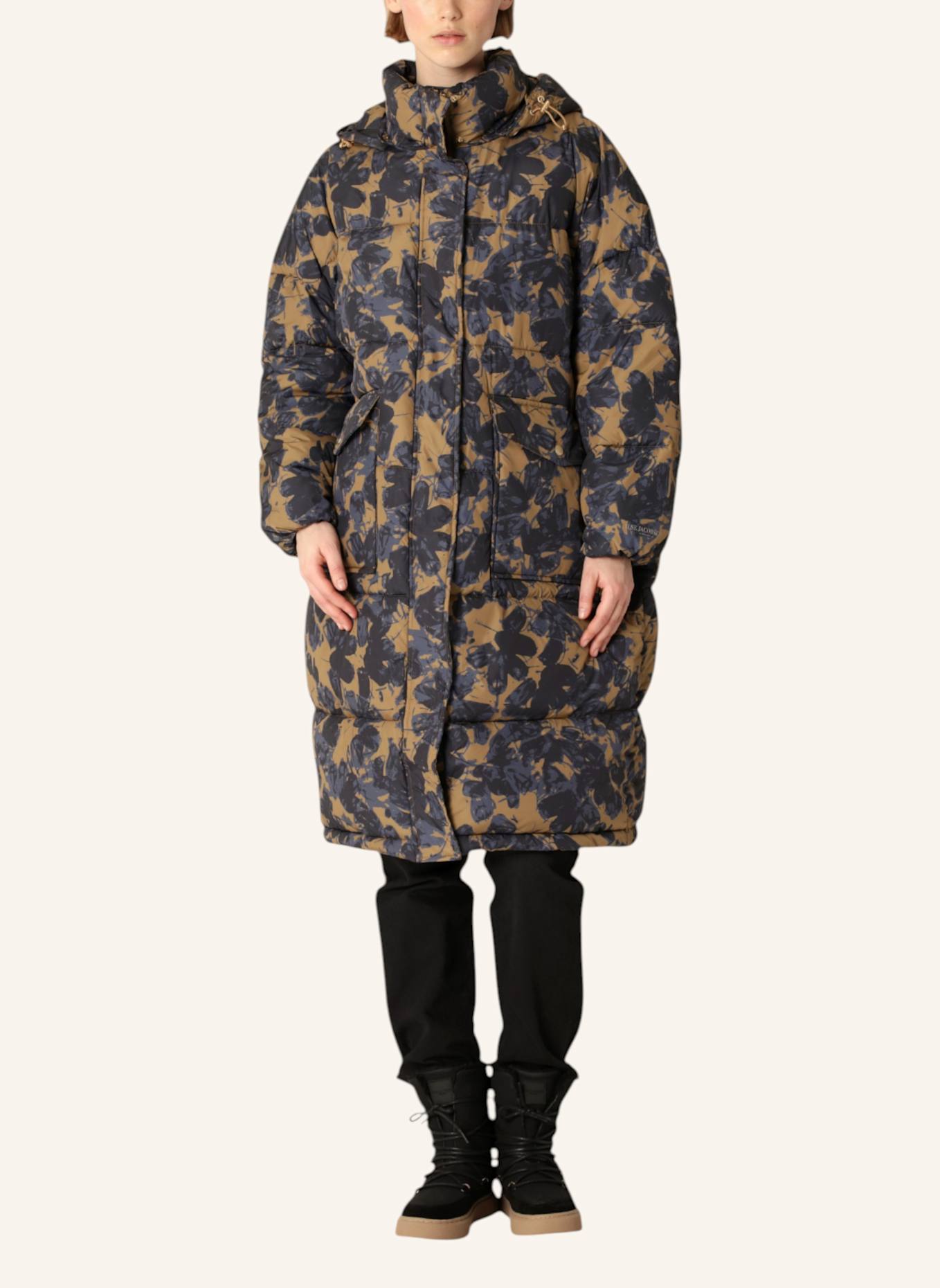 ILSE JACOBSEN Wintersteppmantel PEPPY06P: SCHWARZ/ WEISS/ ROT