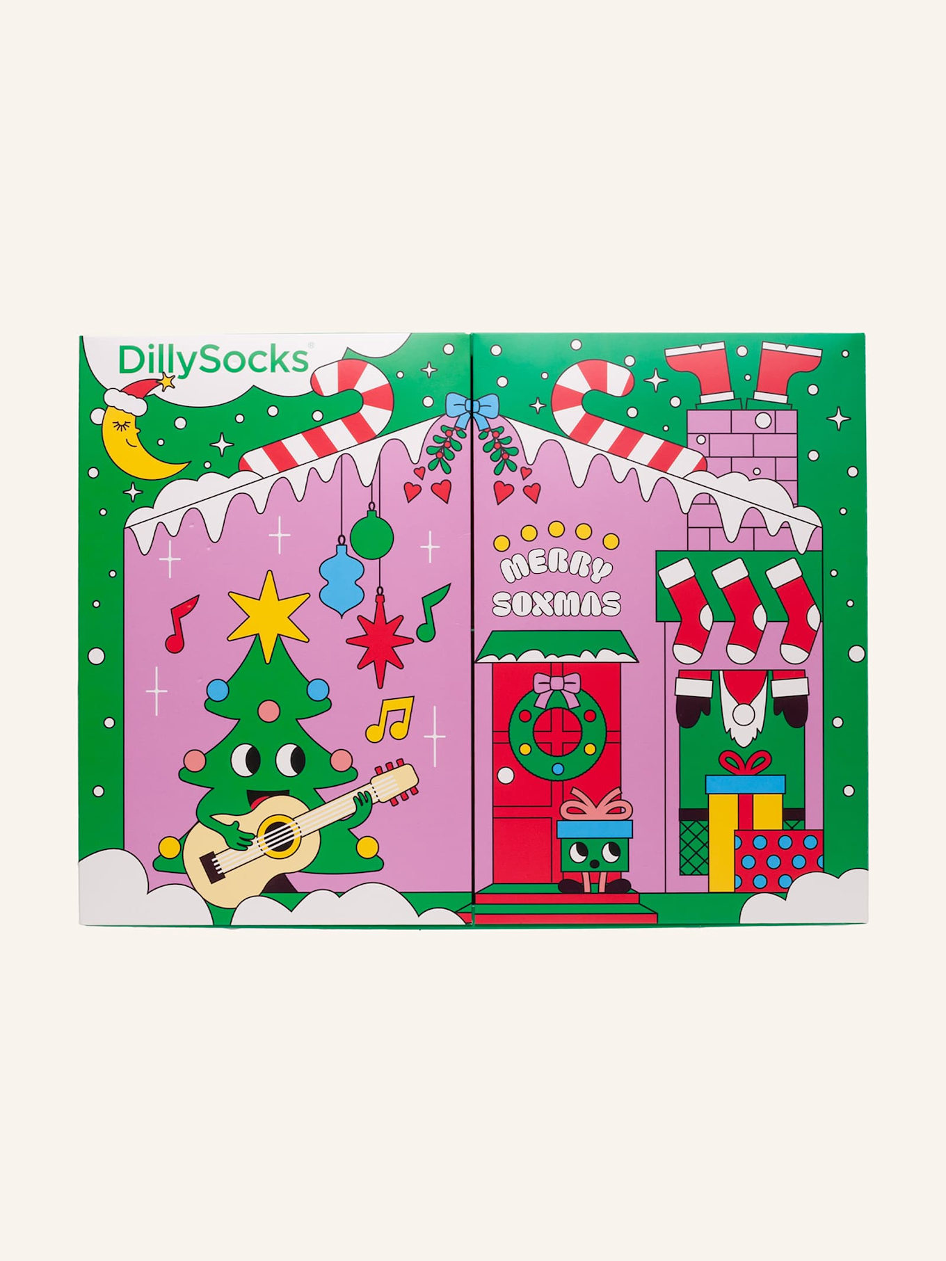 DillySocks Socken-Adventskalender ADVENTSKALENDER 2025: SCHWARZ/ WEISS/ ROT