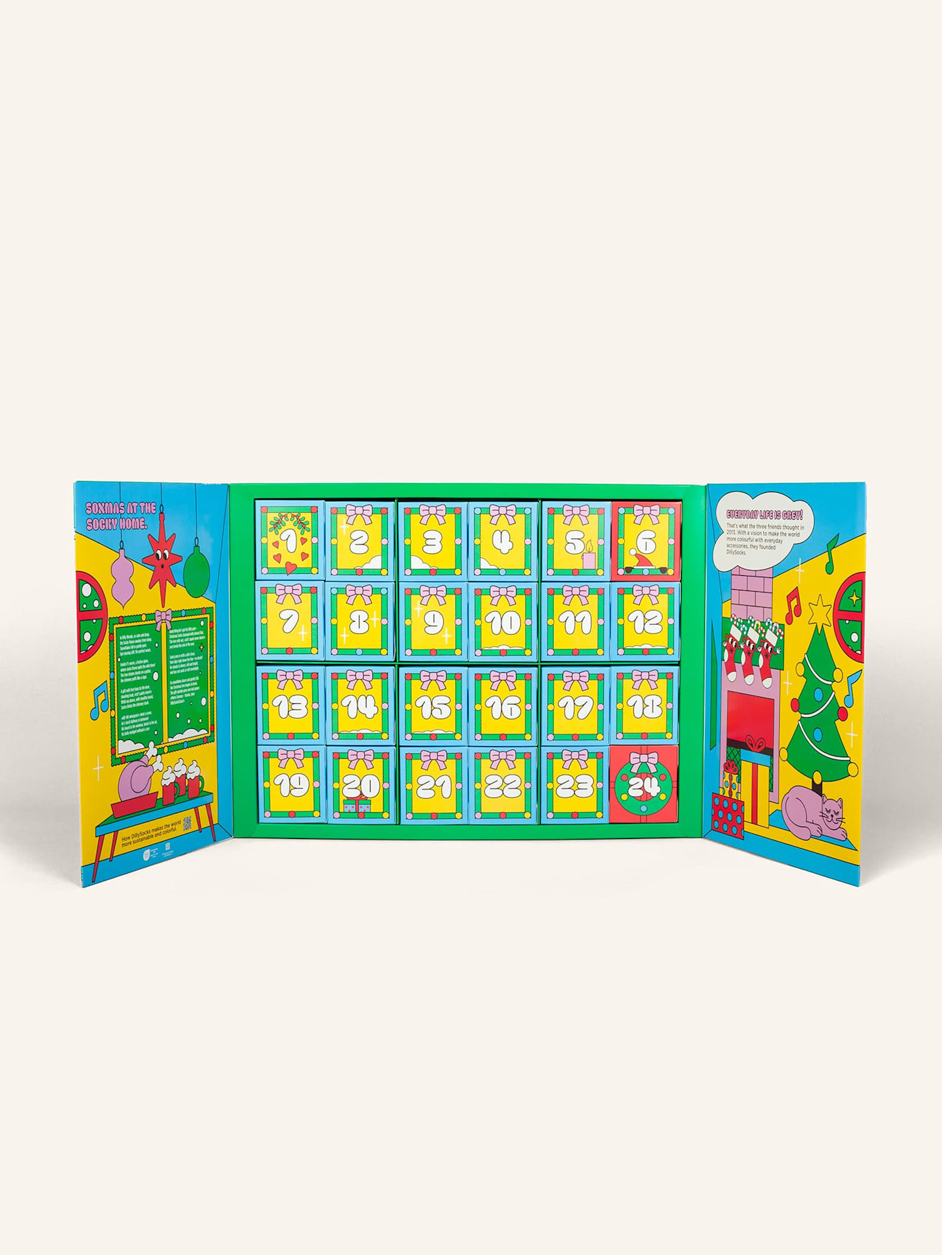 DillySocks Socken-Adventskalender ADVENTSKALENDER 2025: SCHWARZ/ WEISS/ ROT