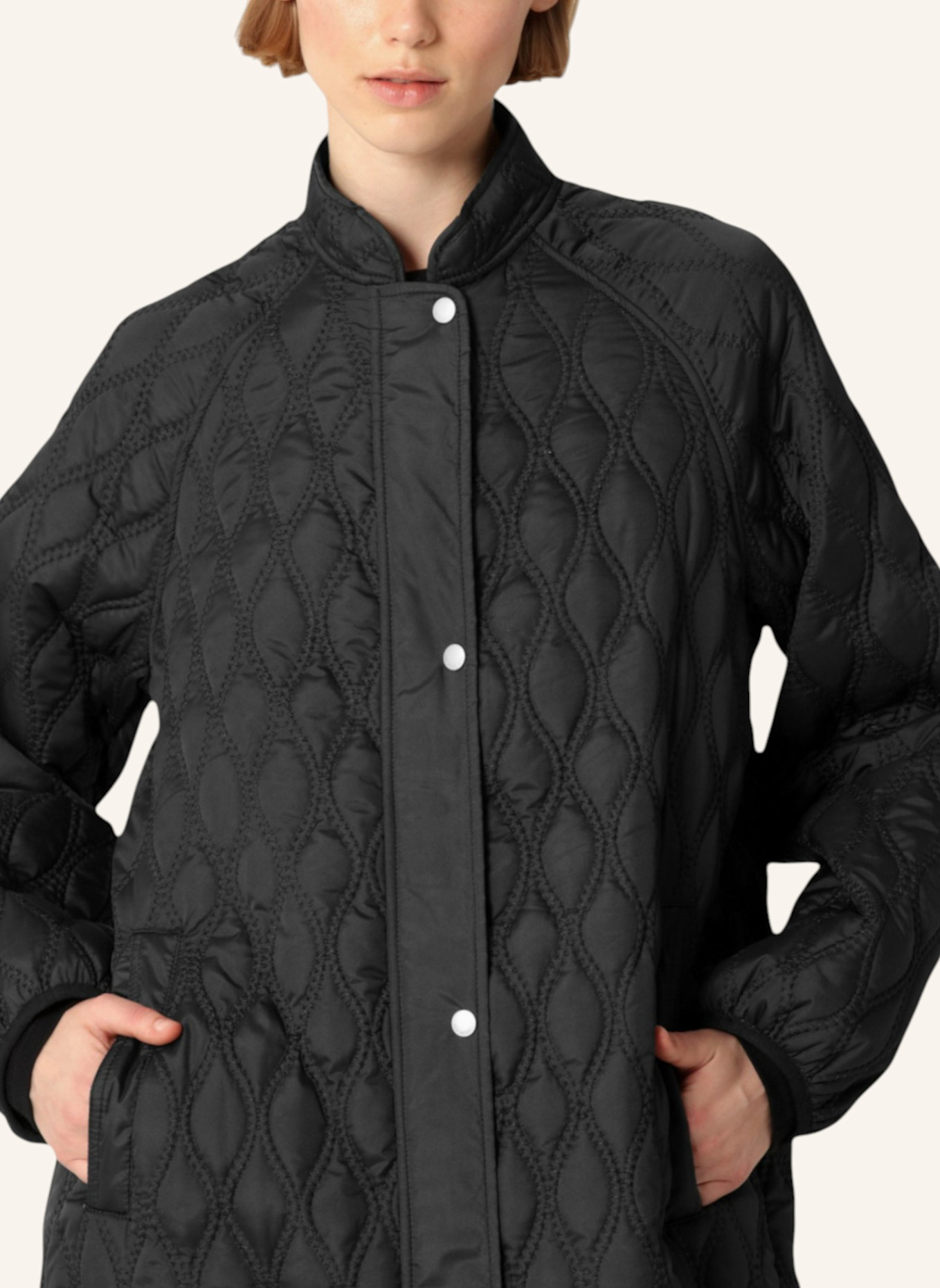 ILSE JACOBSEN Steppmantel AROS05: SCHWARZ