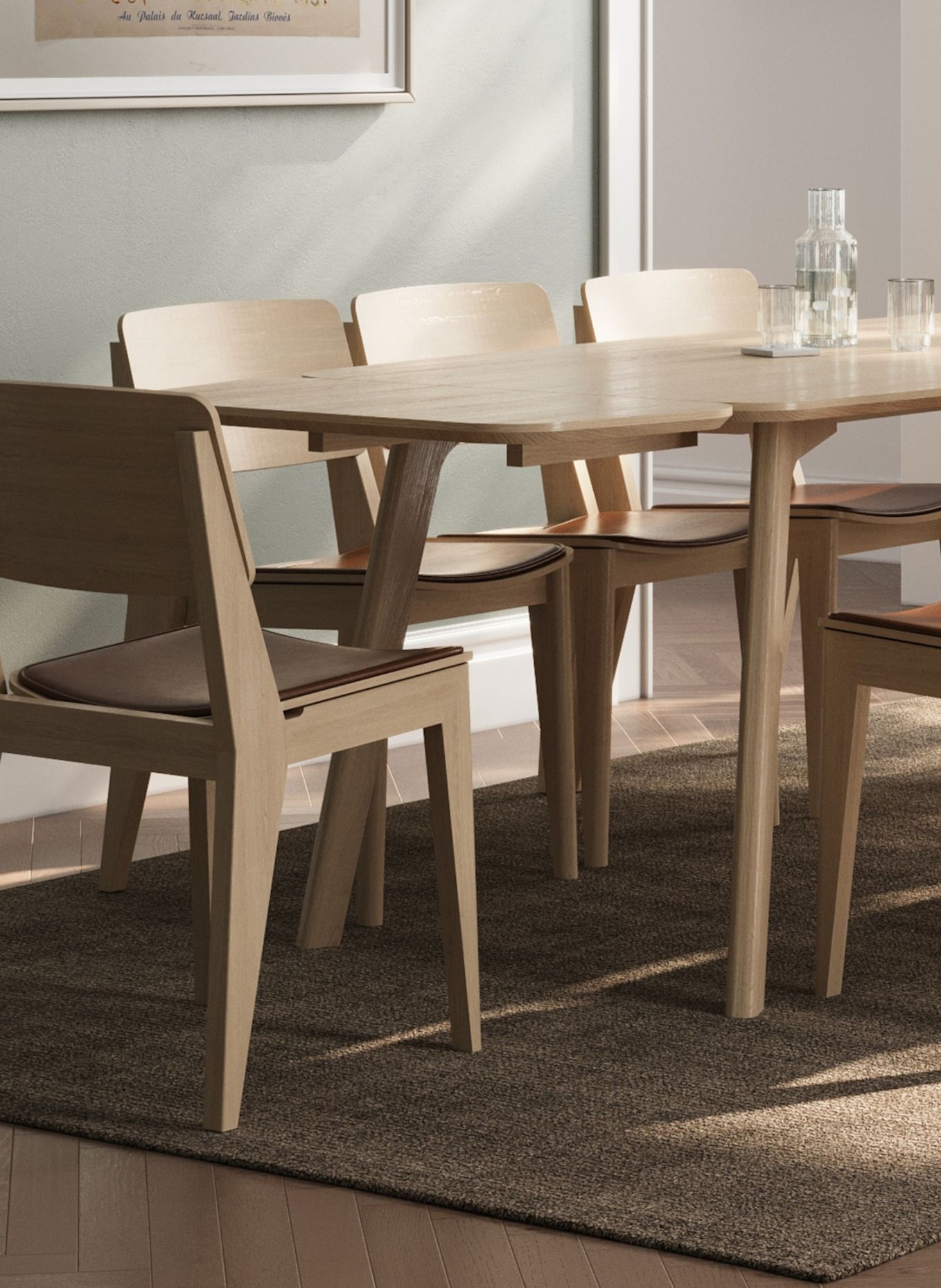 cinas ELVO Dining Table Extension Leaves: BROWN