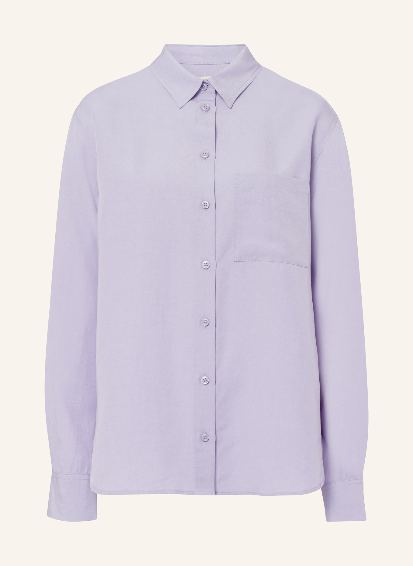 Les Lunes Langarmbluse HATTIE SHIRT LOOSE FIT LINEN: LILA