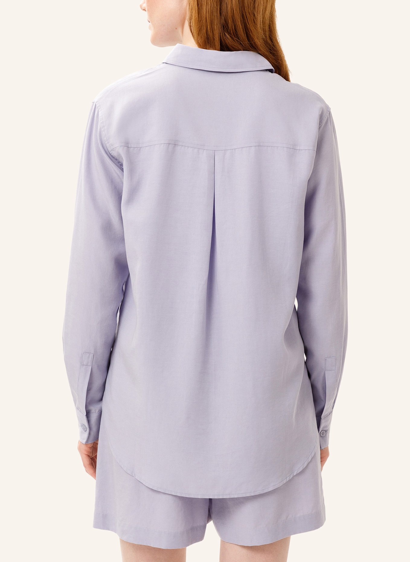 Les Lunes Langarmbluse HATTIE SHIRT LOOSE FIT LINEN: LILA