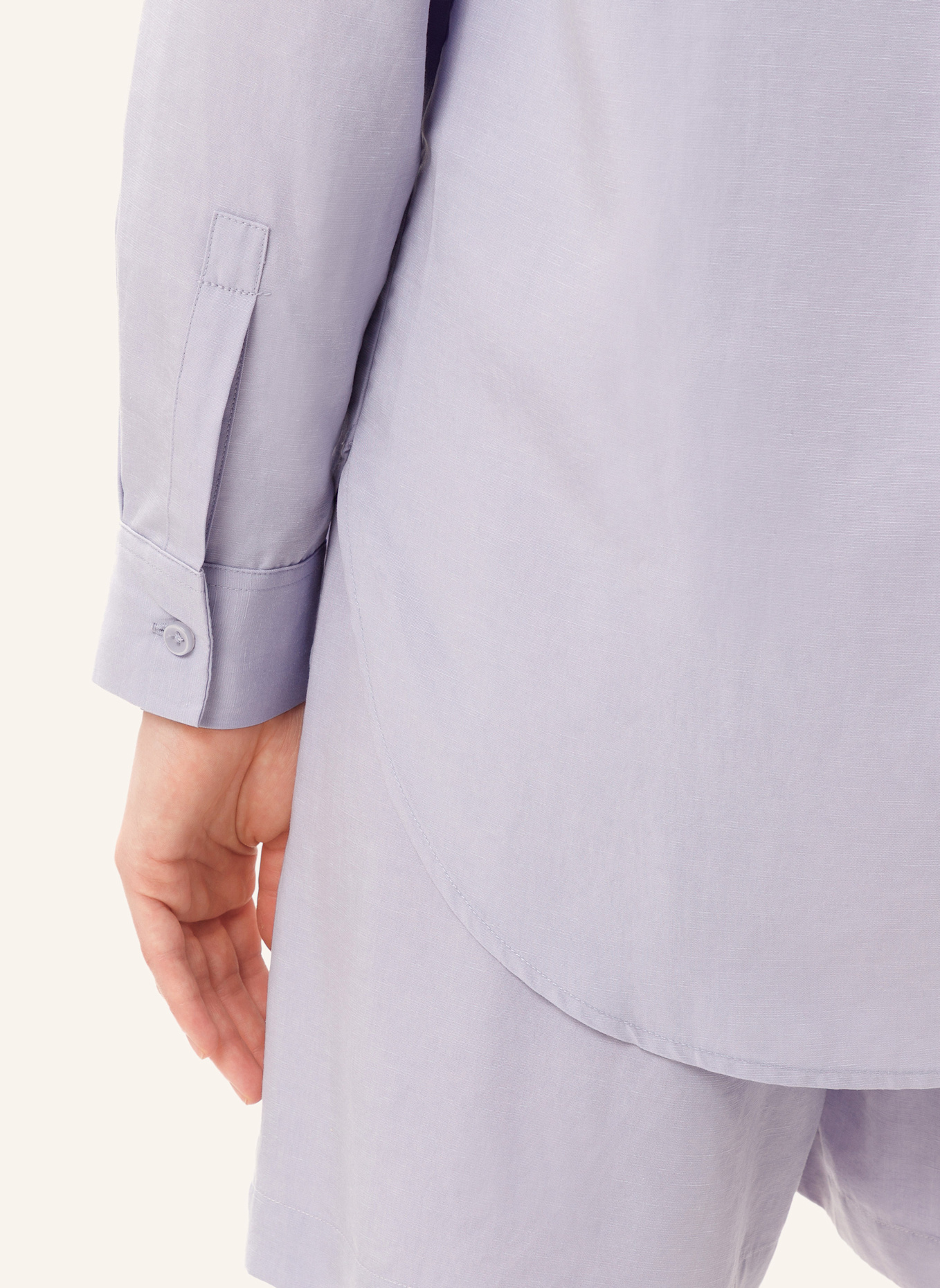 Les Lunes Langarmbluse HATTIE SHIRT LOOSE FIT LINEN: LILA