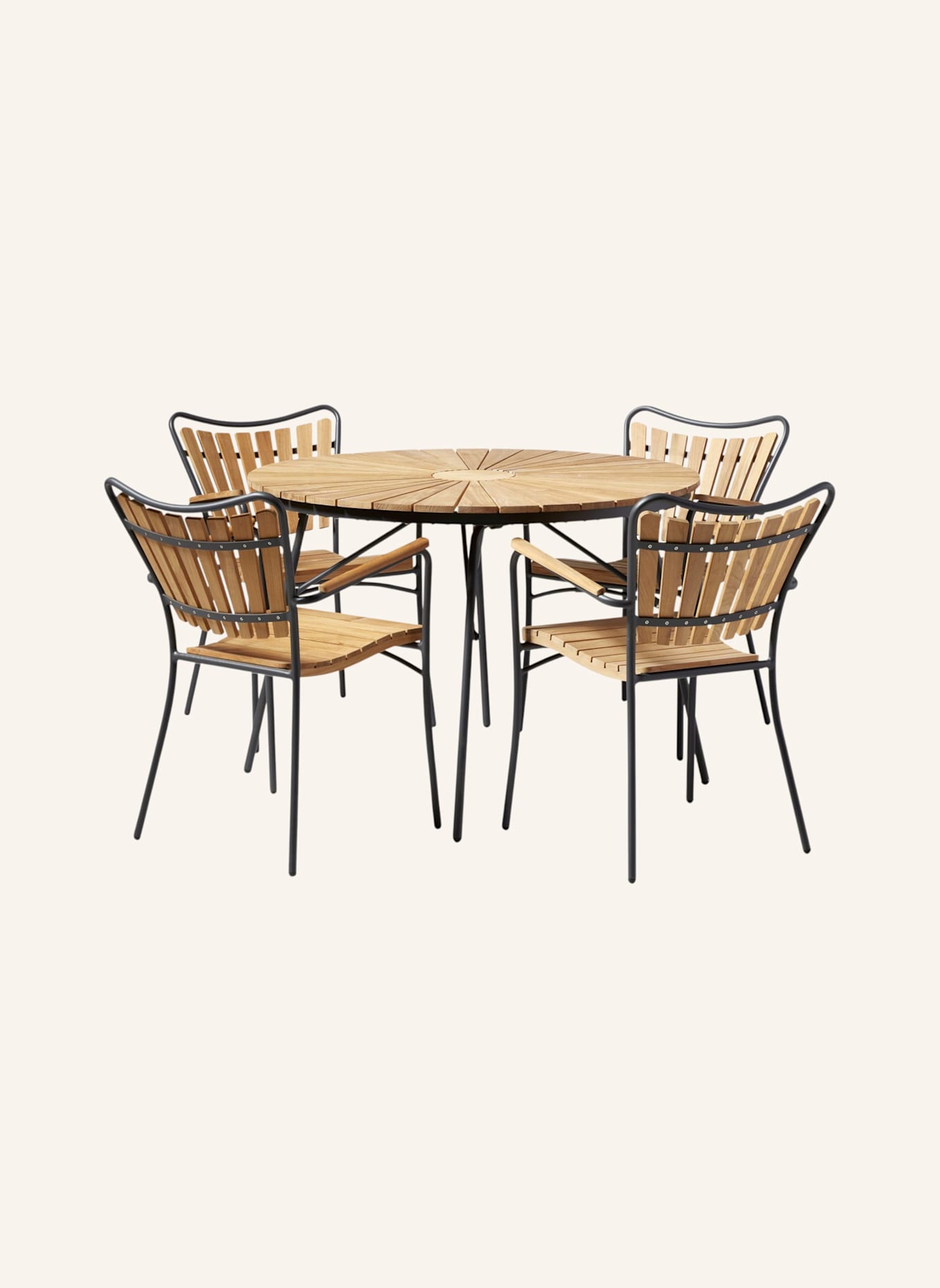 cinas 5tlg.-Gartenmöbelset ELLEN/ELLEN: DUNKELGRAU