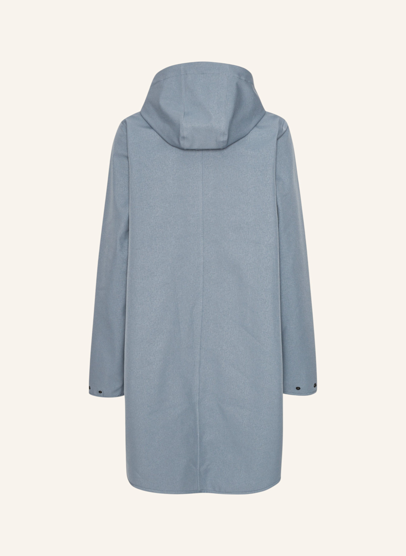 ILSE JACOBSEN Regenmantel mit abnehmbarer Kapuze: BLAUGRAU/ BLAU