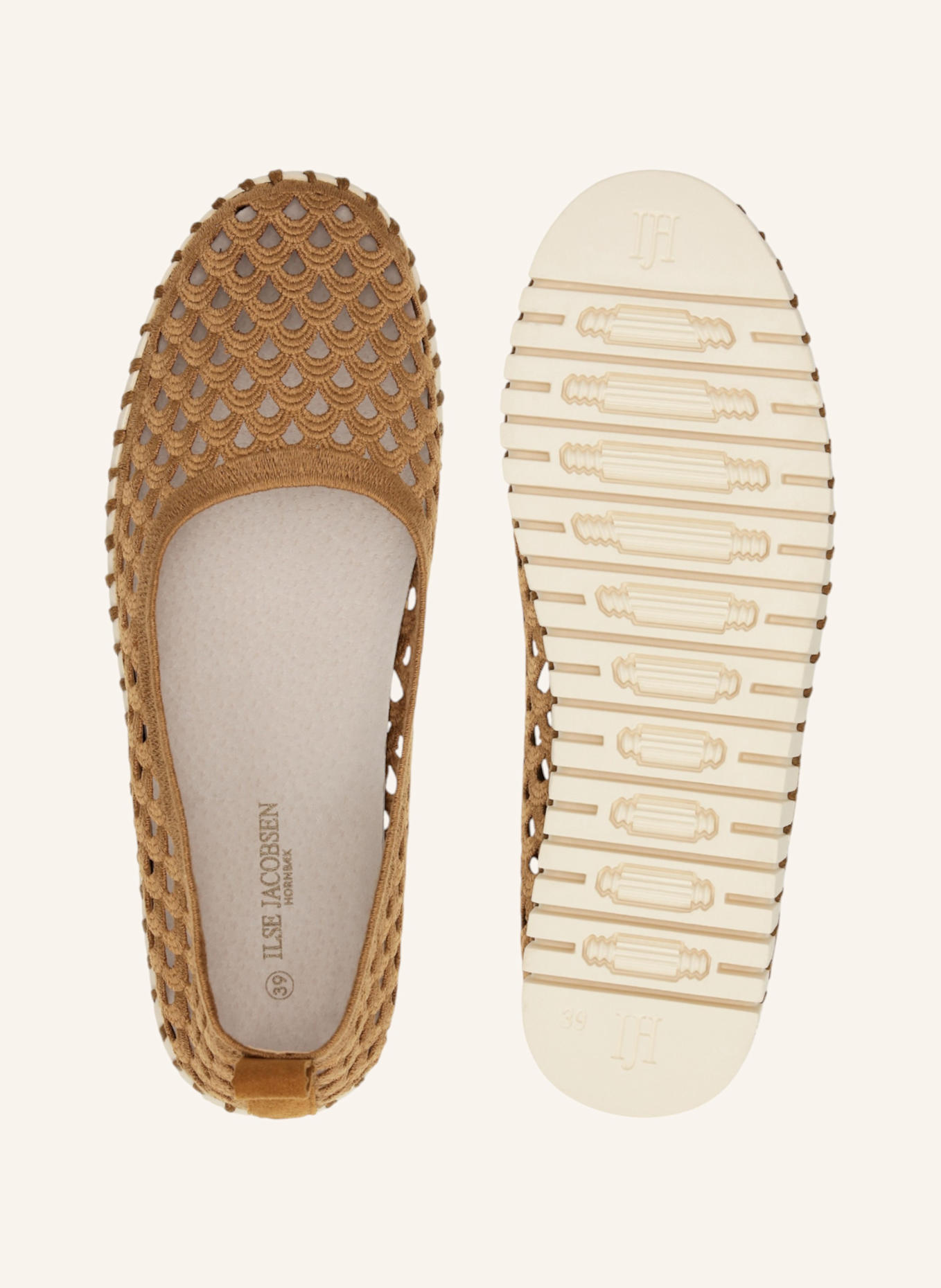 ILSE JACOBSEN Ballerinas TULIP3479: BRAUN/ WEISS