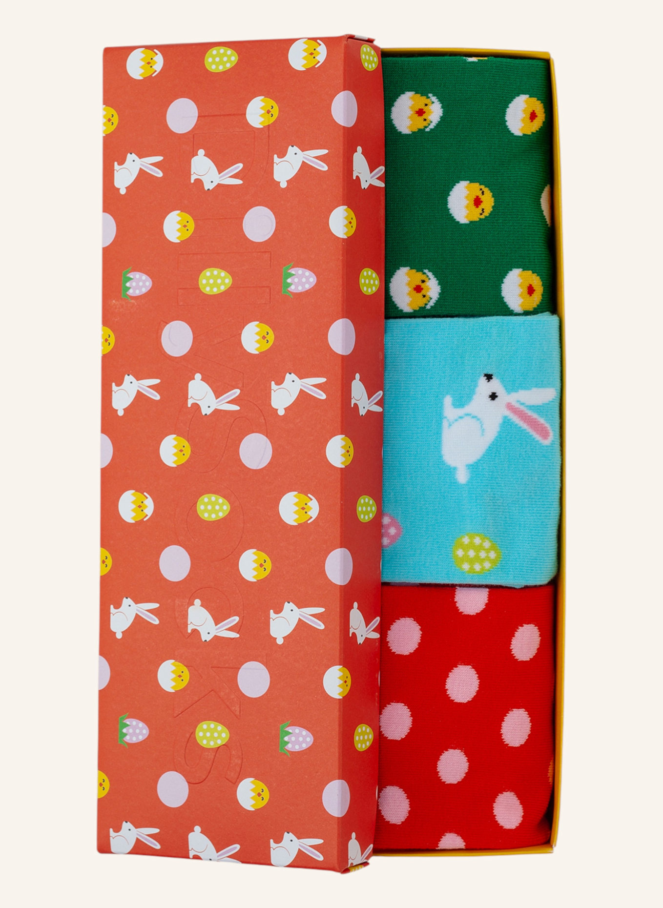 DillySocks Socken HOPPY DAYS (3ER BOX): HELLBLAU/ GRÜN/ GELB/ ROT/ ROSA