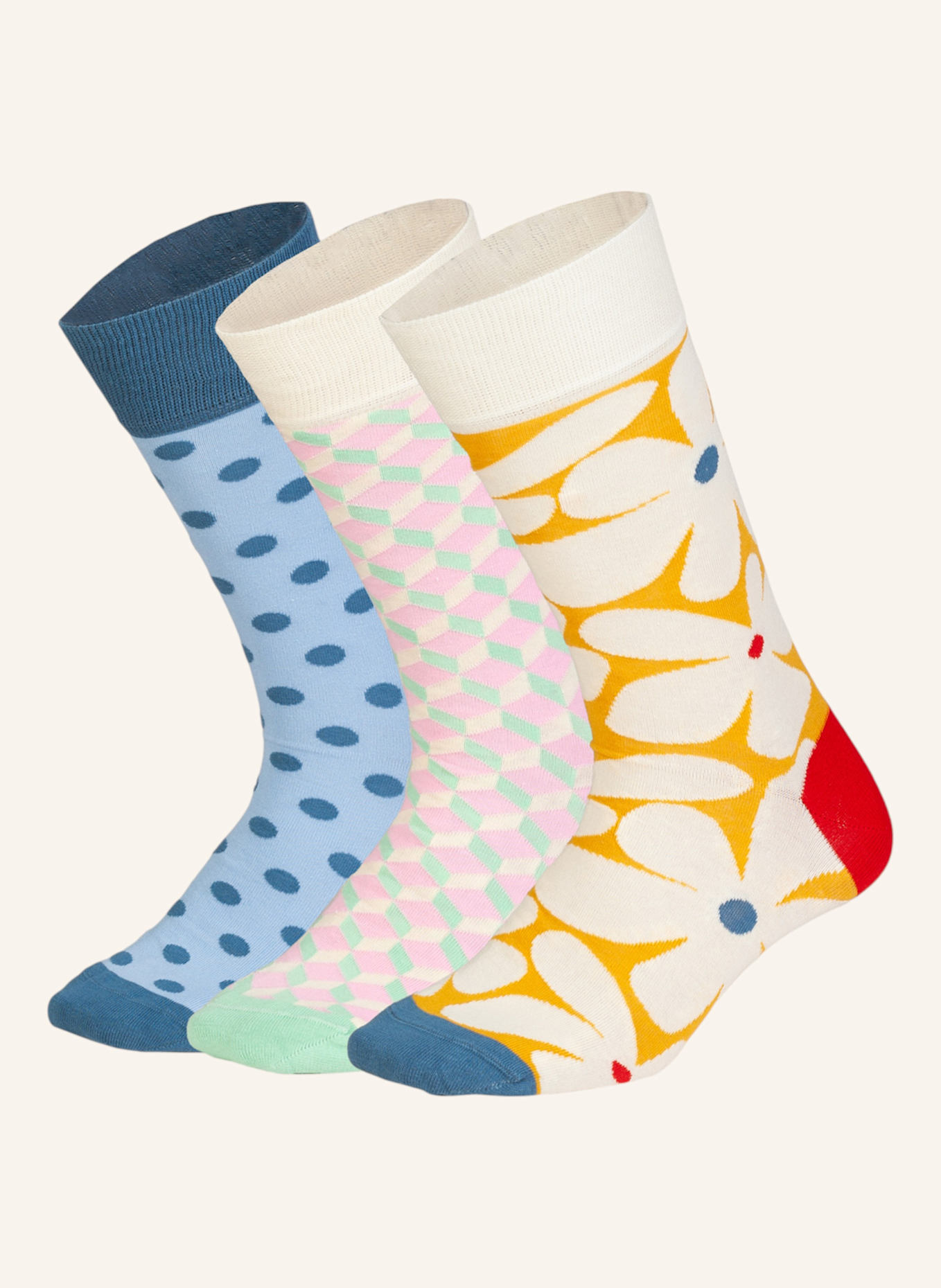 DillySocks Socken FLOWER MOOD: BLAU/ ROSA/ WEISS/ GELB/ MINT