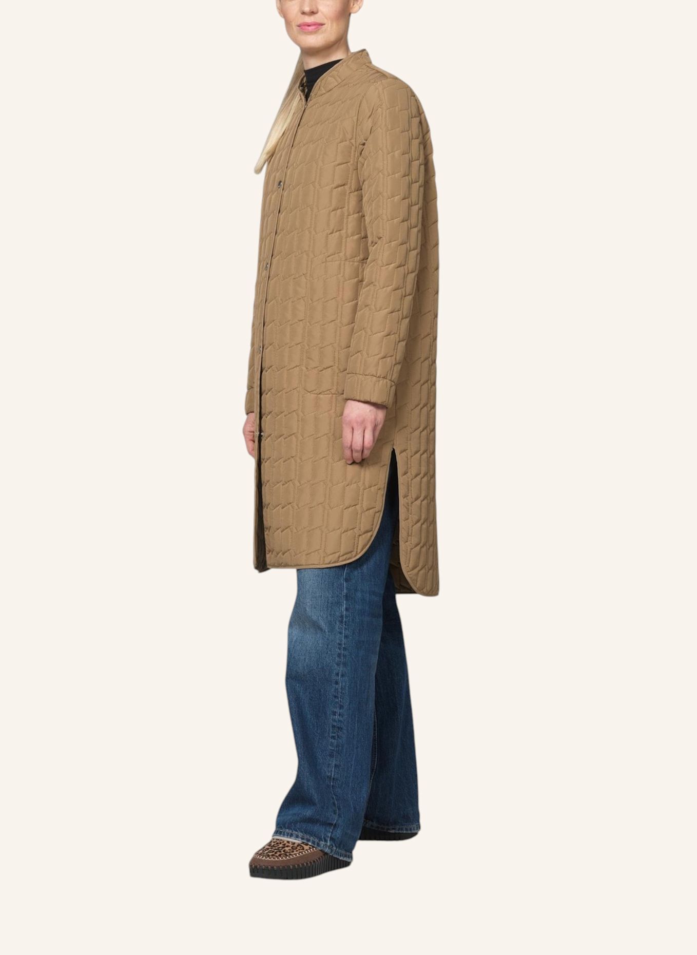 ILSE JACOBSEN Steppmantel LINE01: BRAUN