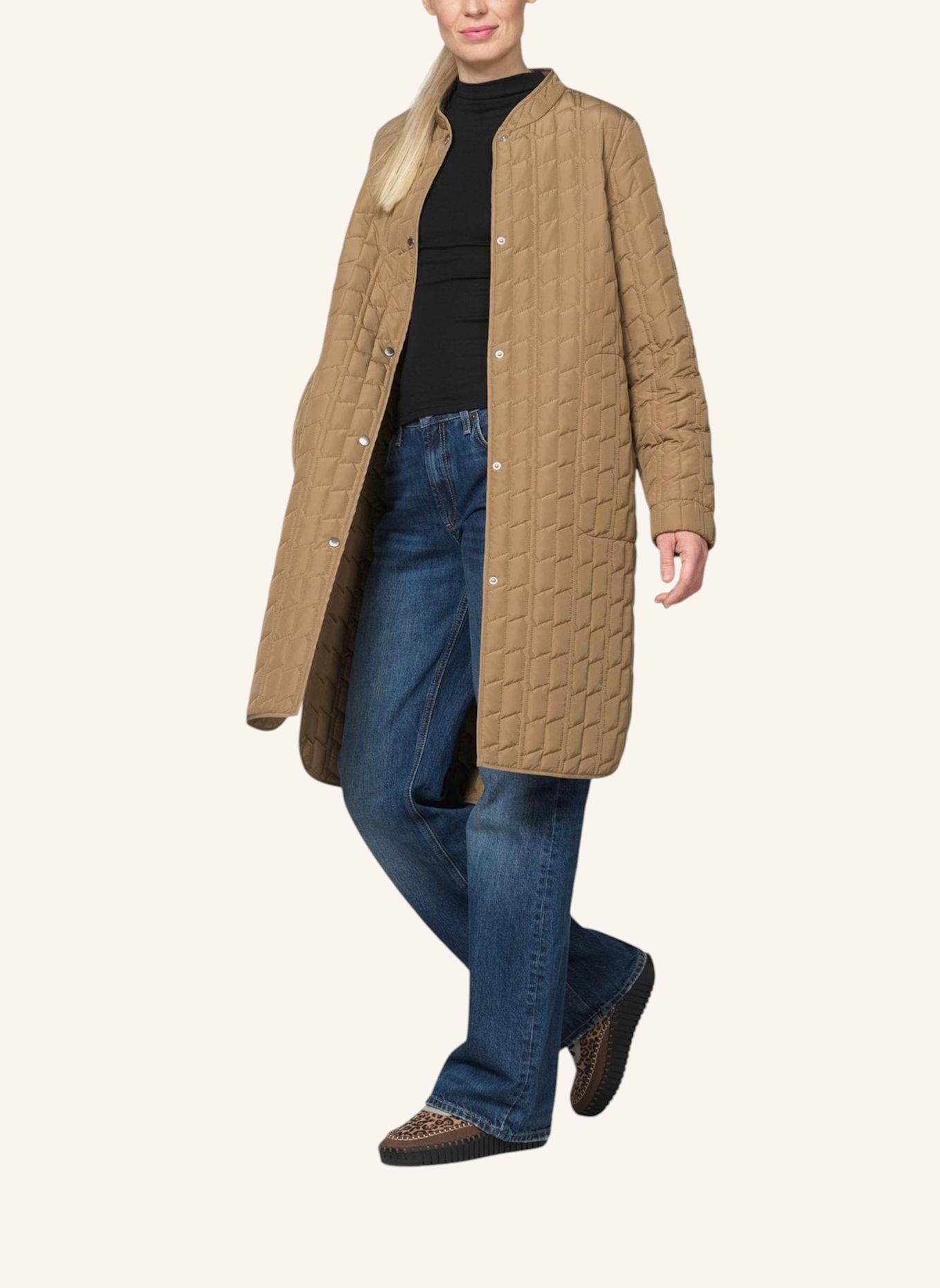 ILSE JACOBSEN Steppmantel LINE01: BRAUN