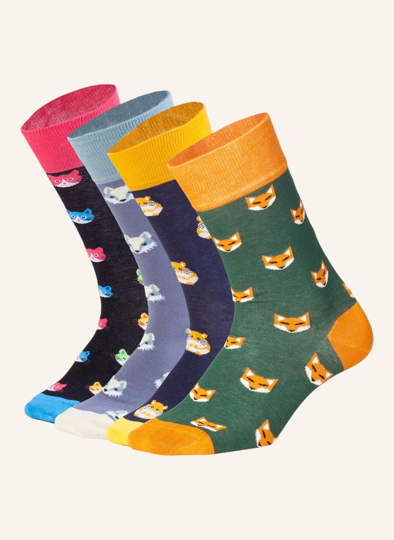 DillySocks Socken ANIMAL PARADE: DUNKELGRÜN / ORANGE / DUNKELBLAU