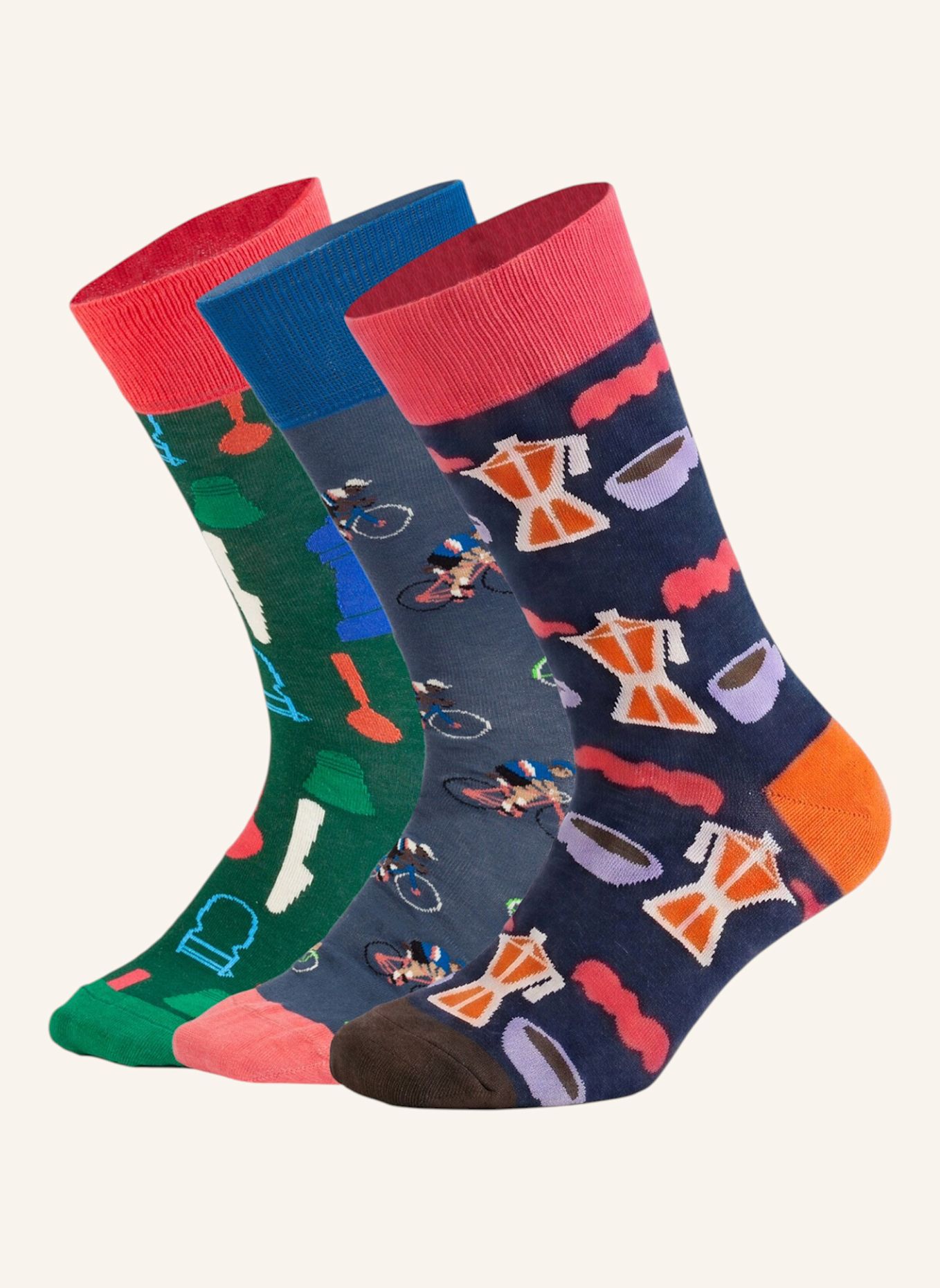 DillySocks Socken URBAN ESSENTIALS: ORANGE / DUNKELBLAU / DUNKELGRÜN