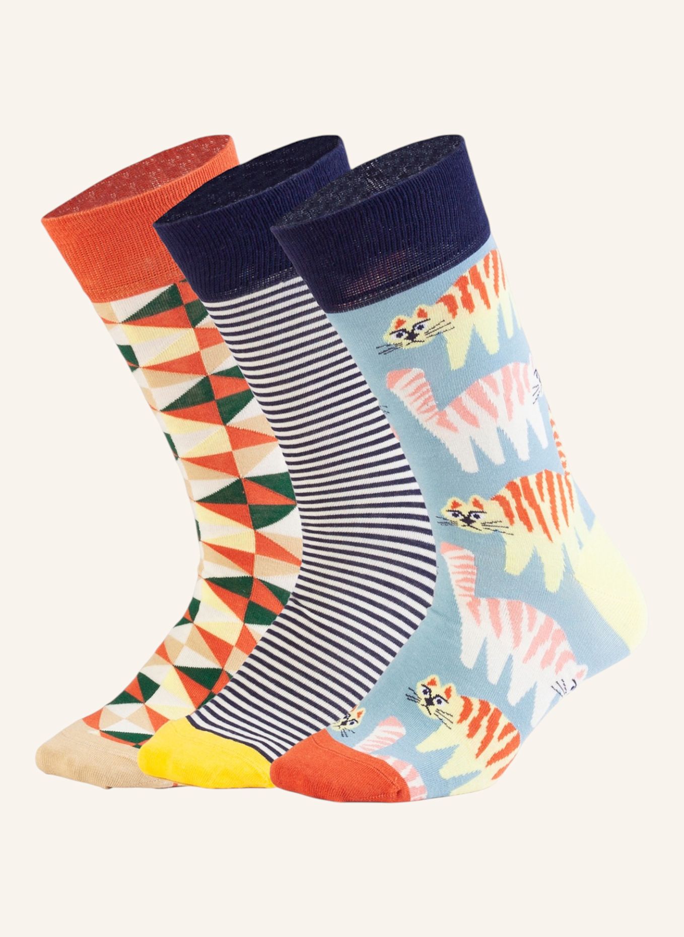 DillySocks Socken PURRFECT MANIA: HELLBLAU / ORANGE / BEIGE