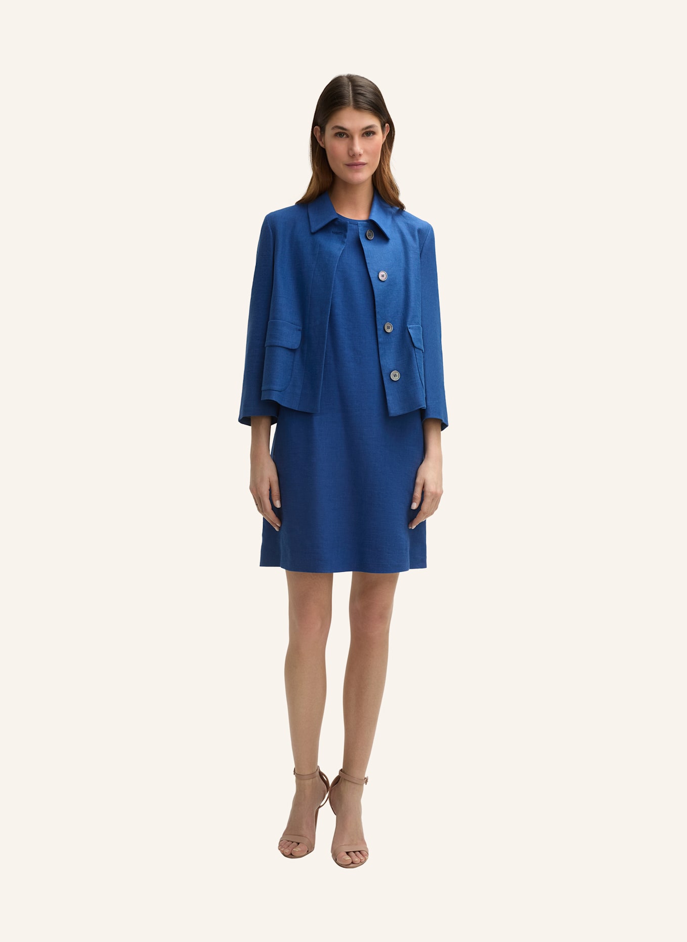 windsor. Kleid mit Leinen: BLAU