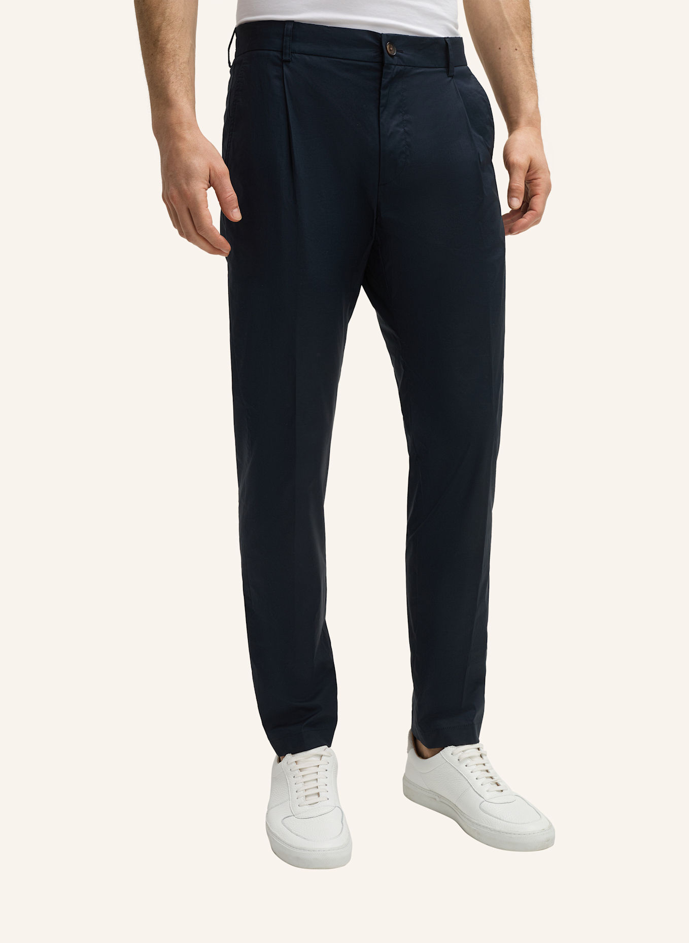 windsor. Bundfaltenhose Shaped Fit: DUNKELBLAU